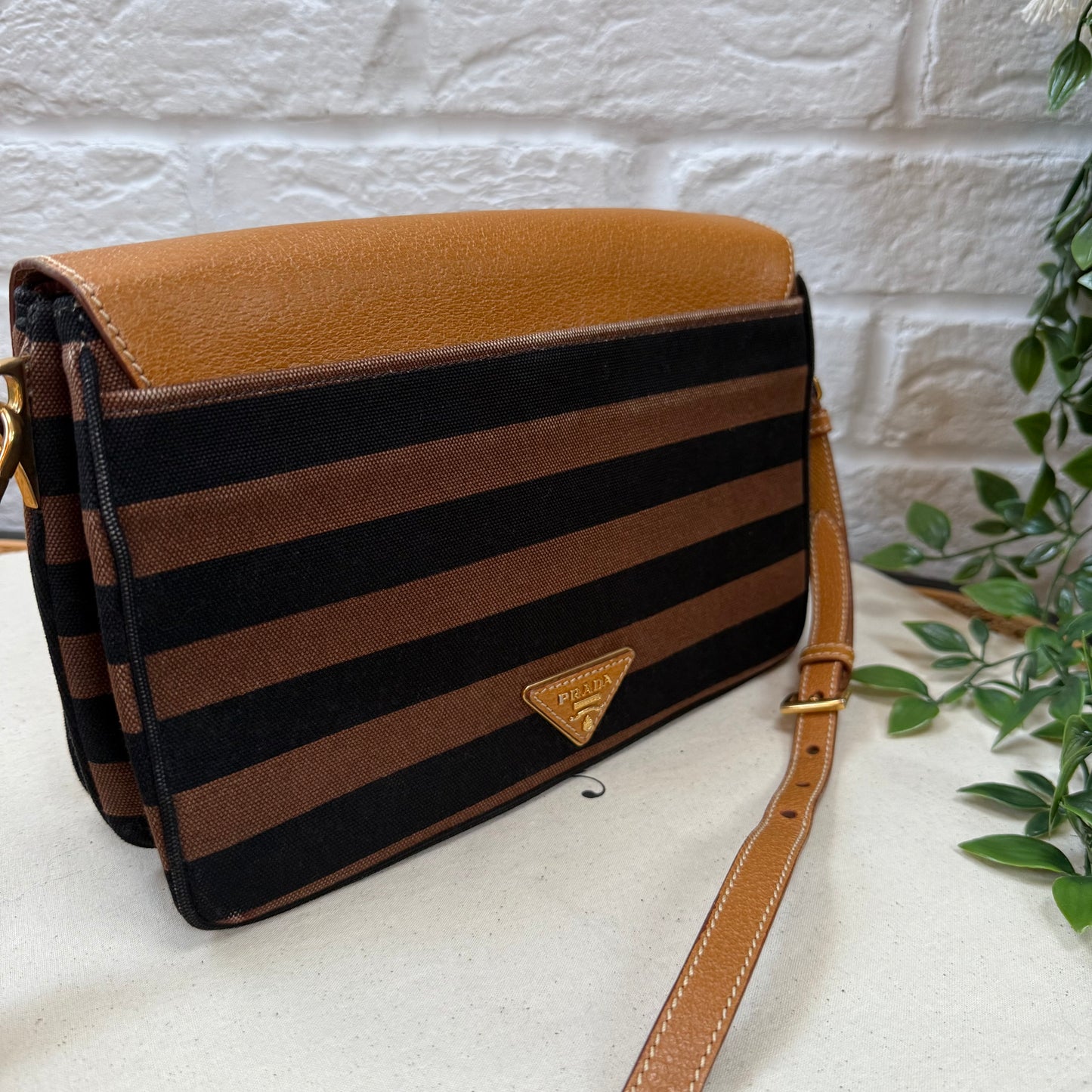 Prada Two Way Canapa Shoulder Bag