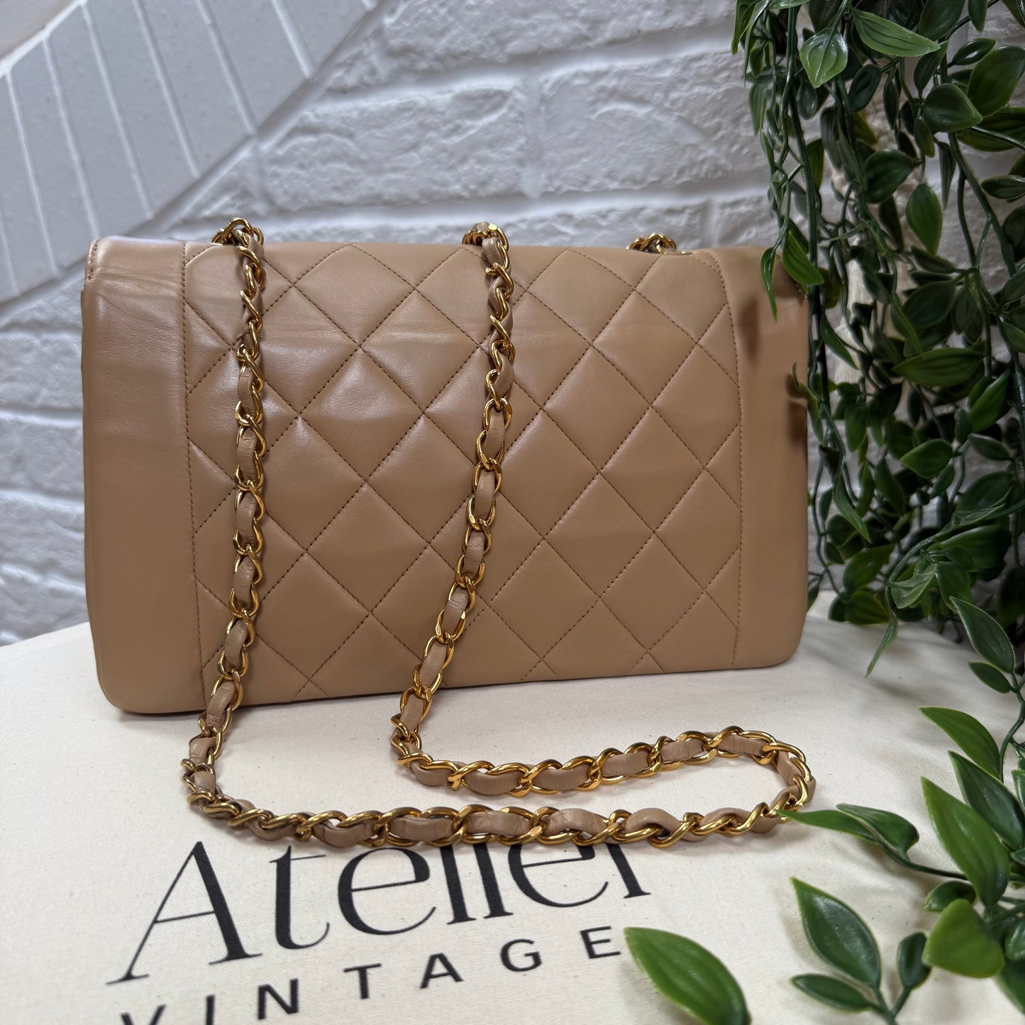 Chanel 1993 Rare Dark Beige Diana Medium