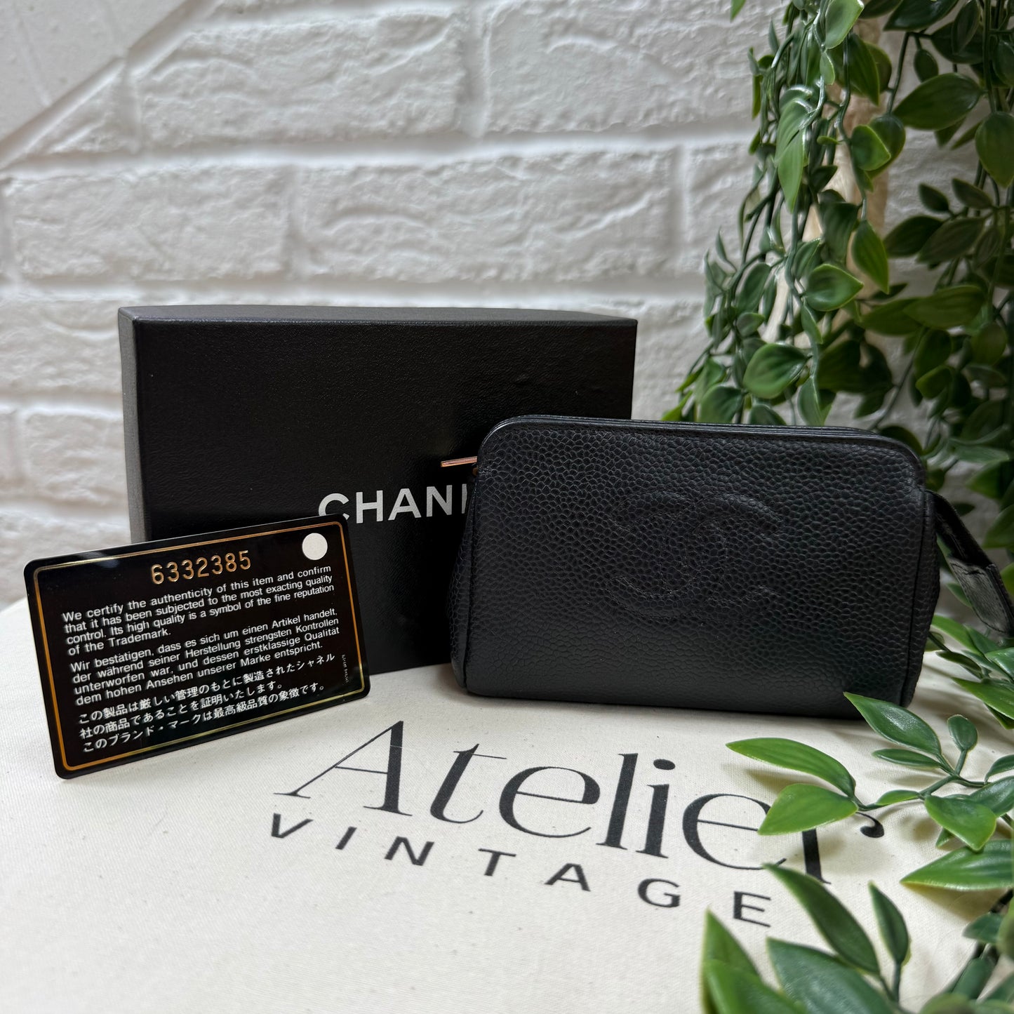 Chanel 2000 Black Caviar Leather Pouch
