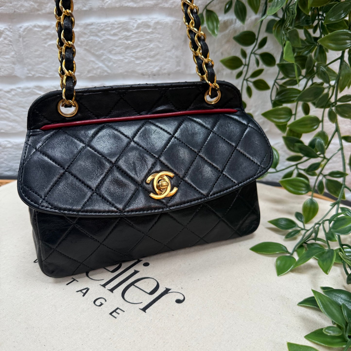 Chanel 1989 Rare Bi Color Single Flap Two Way