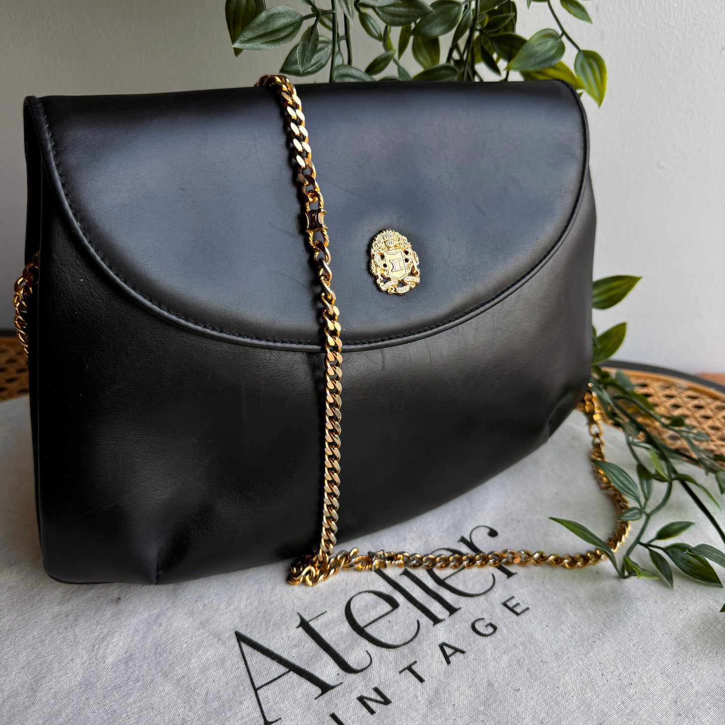 Celine Vintage Triomph Chain Strap Two Way Bag