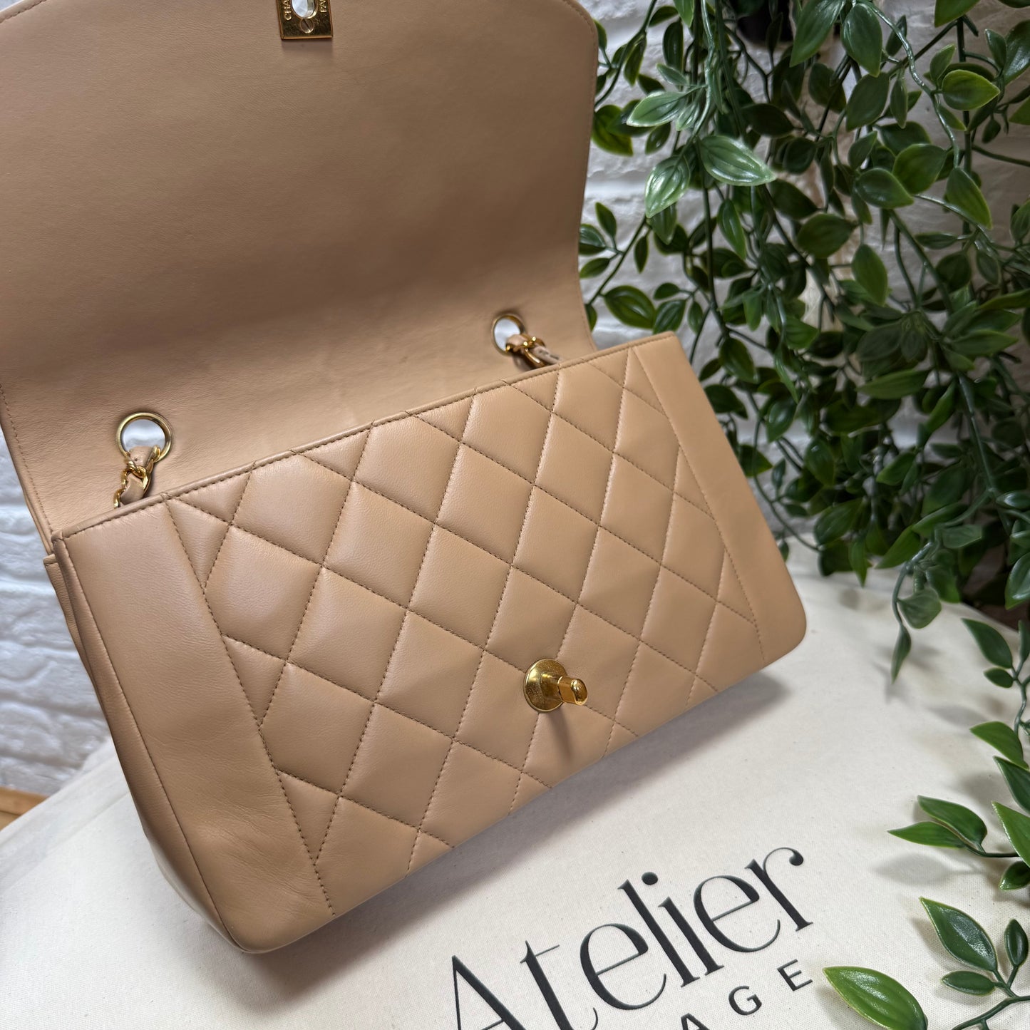 Chanel 1993 Rare Dark Beige Diana Medium