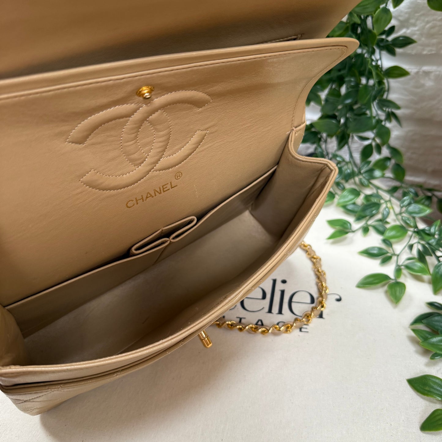 Chanel Rare 1989 Dark Beige Classic Double Flap Medium