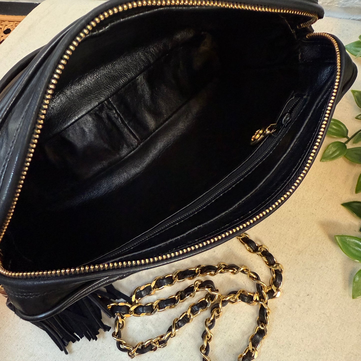 Chanel 1989 CC Quilted Vintage Tassel Camera Bag