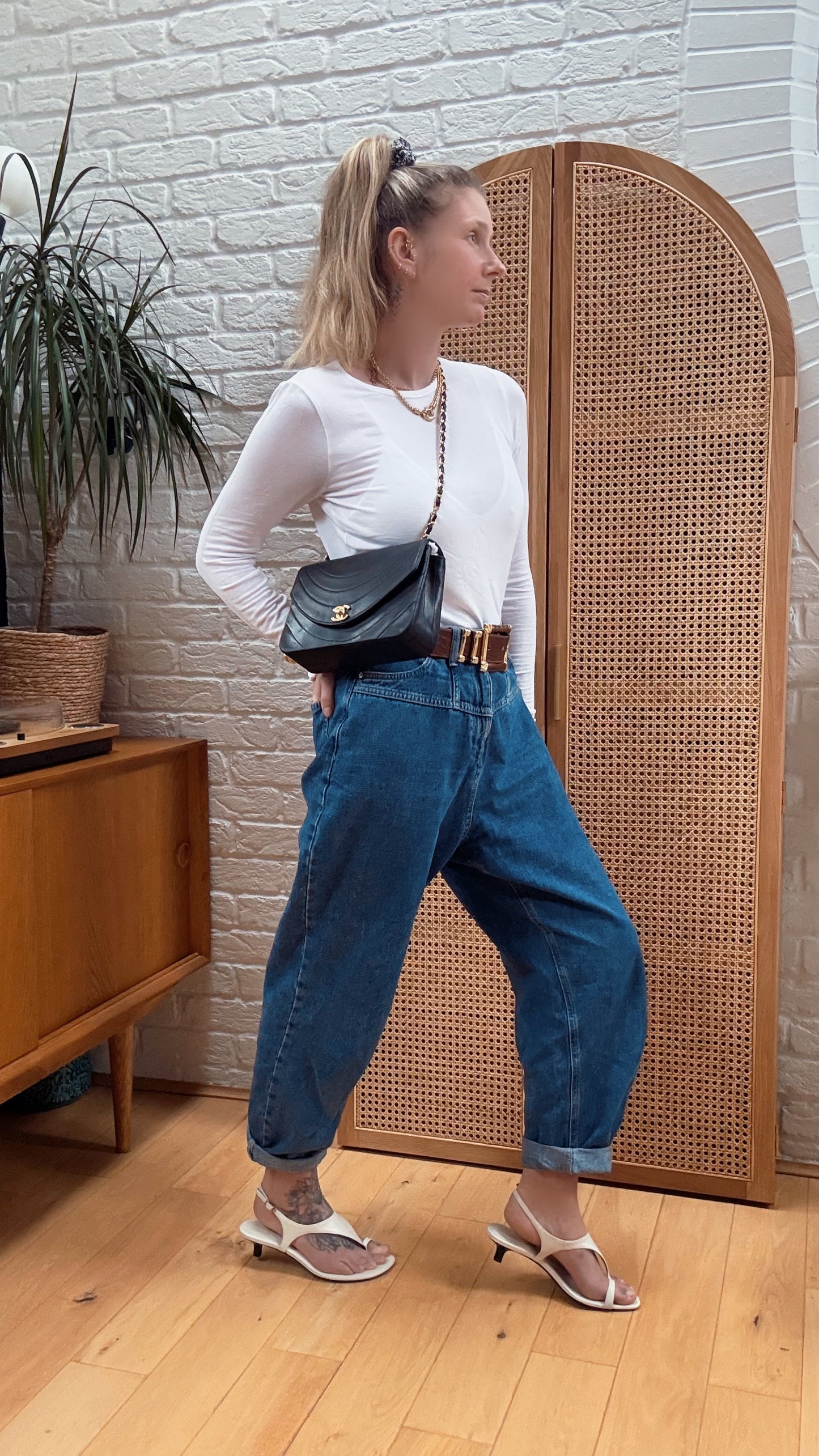 Chanel 1986 Rare Full Half Moon Single Flap