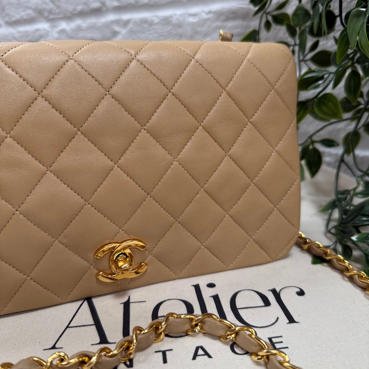Chanel 1989 Rare Dark Beige Full Flap