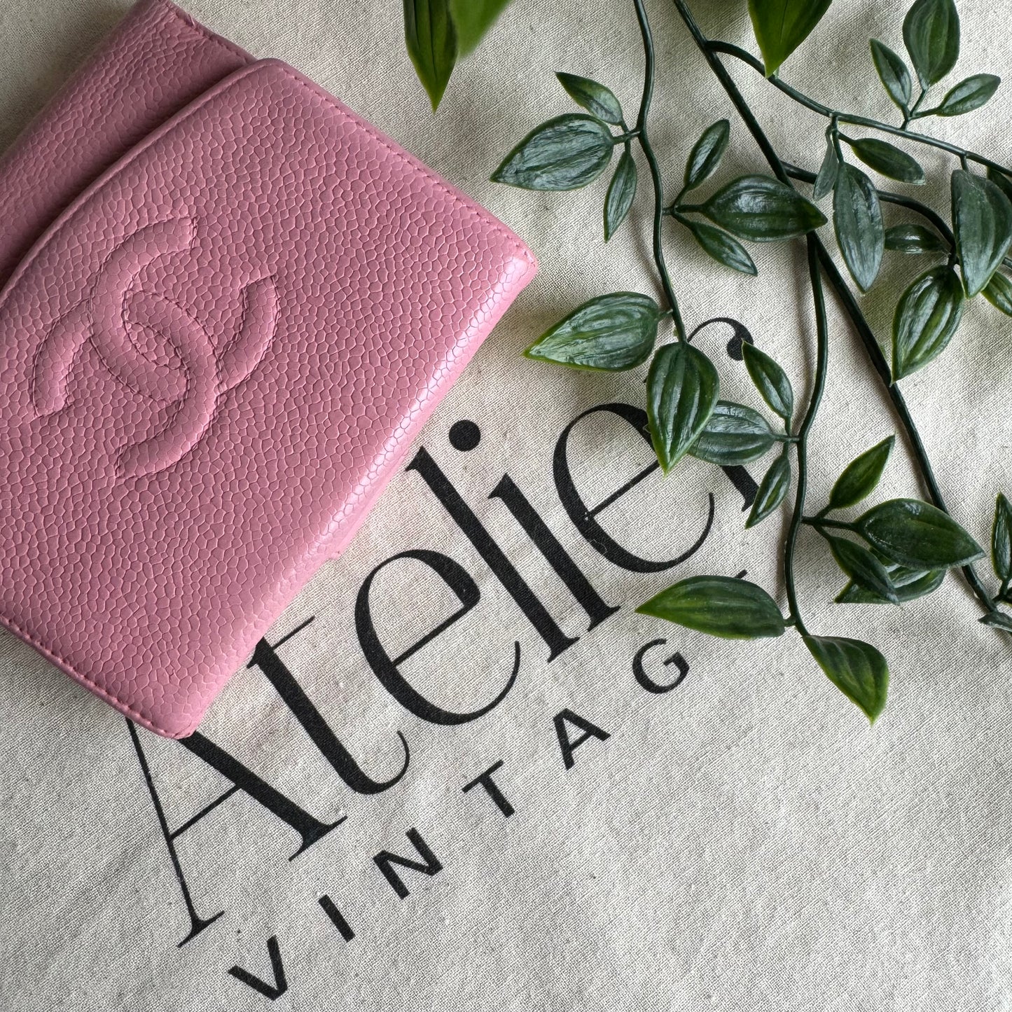 Chanel 2004 Caviar Leather Trifold Purse