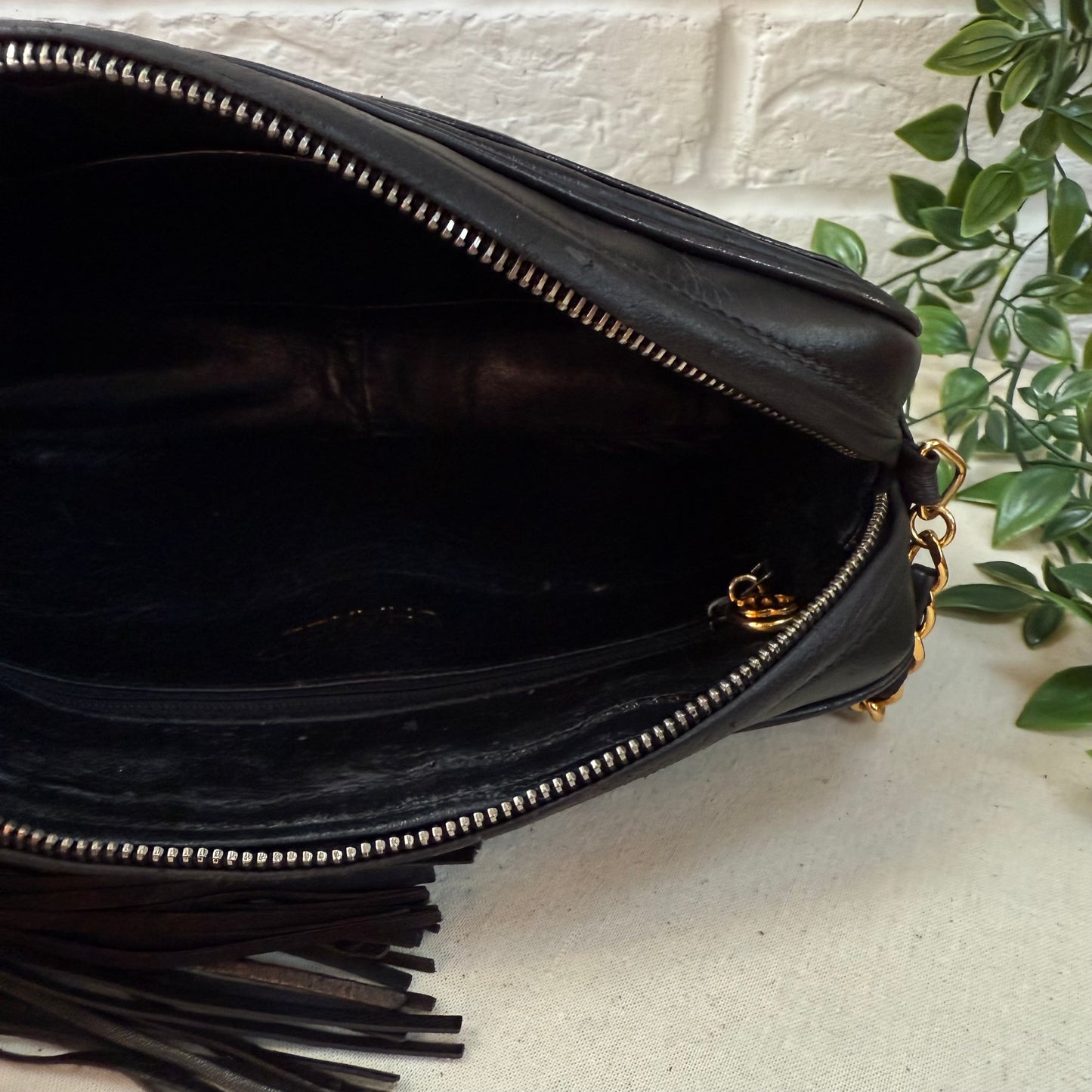 Chanel Rare 1991 Triple CC Lambskin Tassel Camera Bag