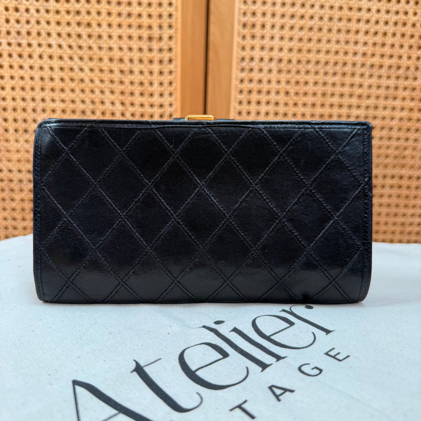 Chanel 1996 Lambskin Leather CC Kisslock Purse