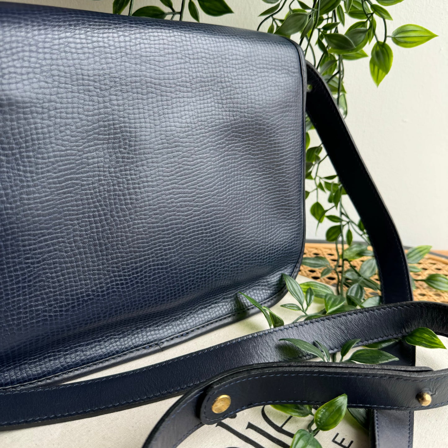 Dior 1980s Navy CD Closure Two Way Bag
