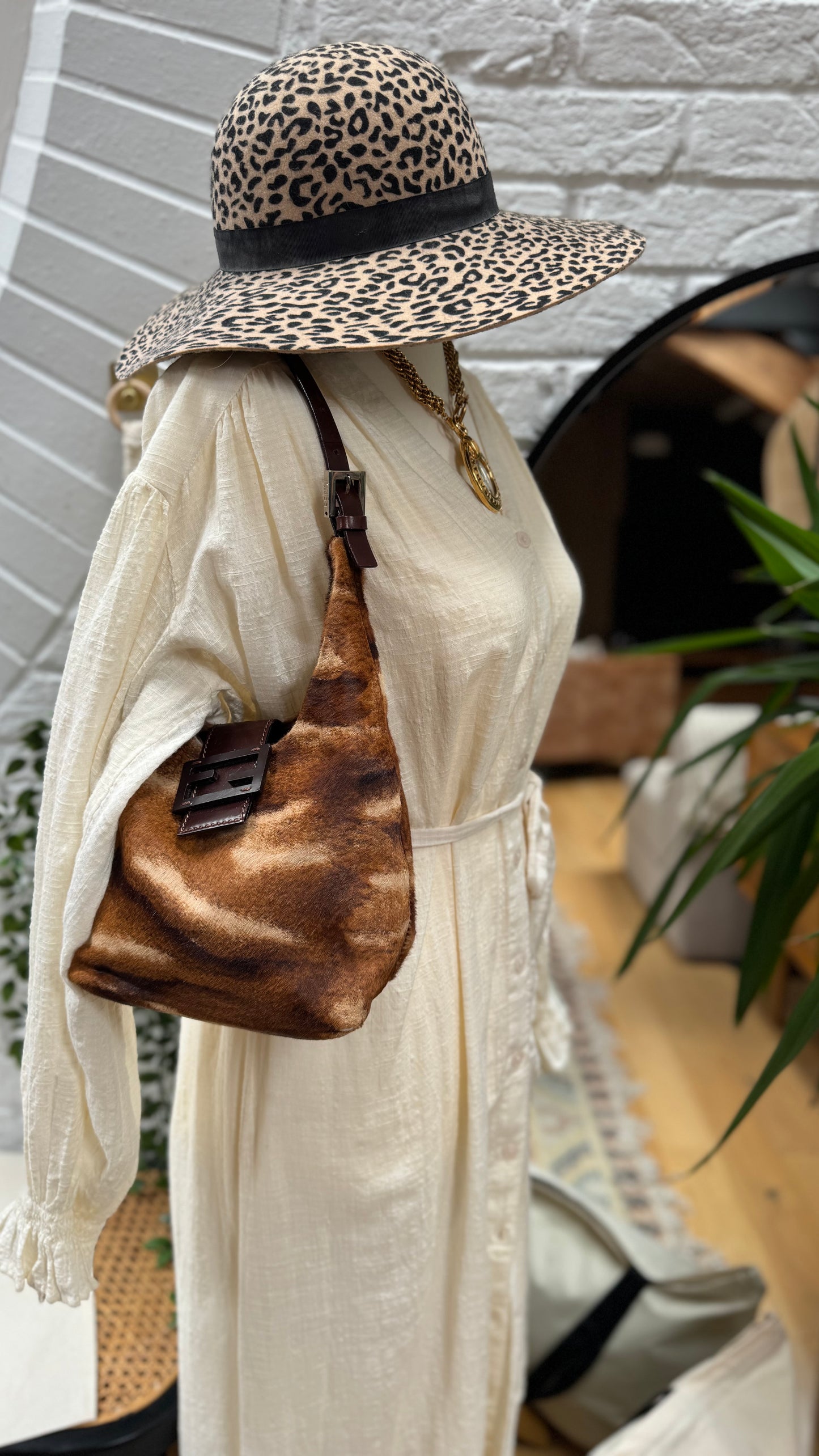 Fendi Pony Hair Mamma Baguette Tote