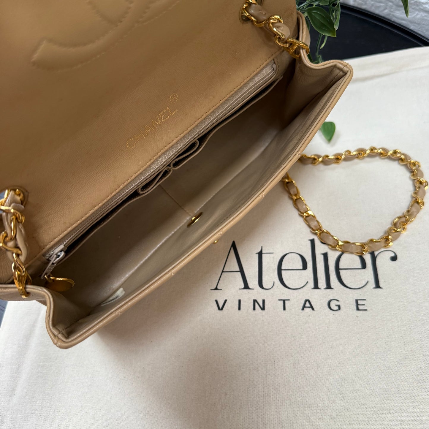 Chanel 1989 Rare Dark Beige Full Flap