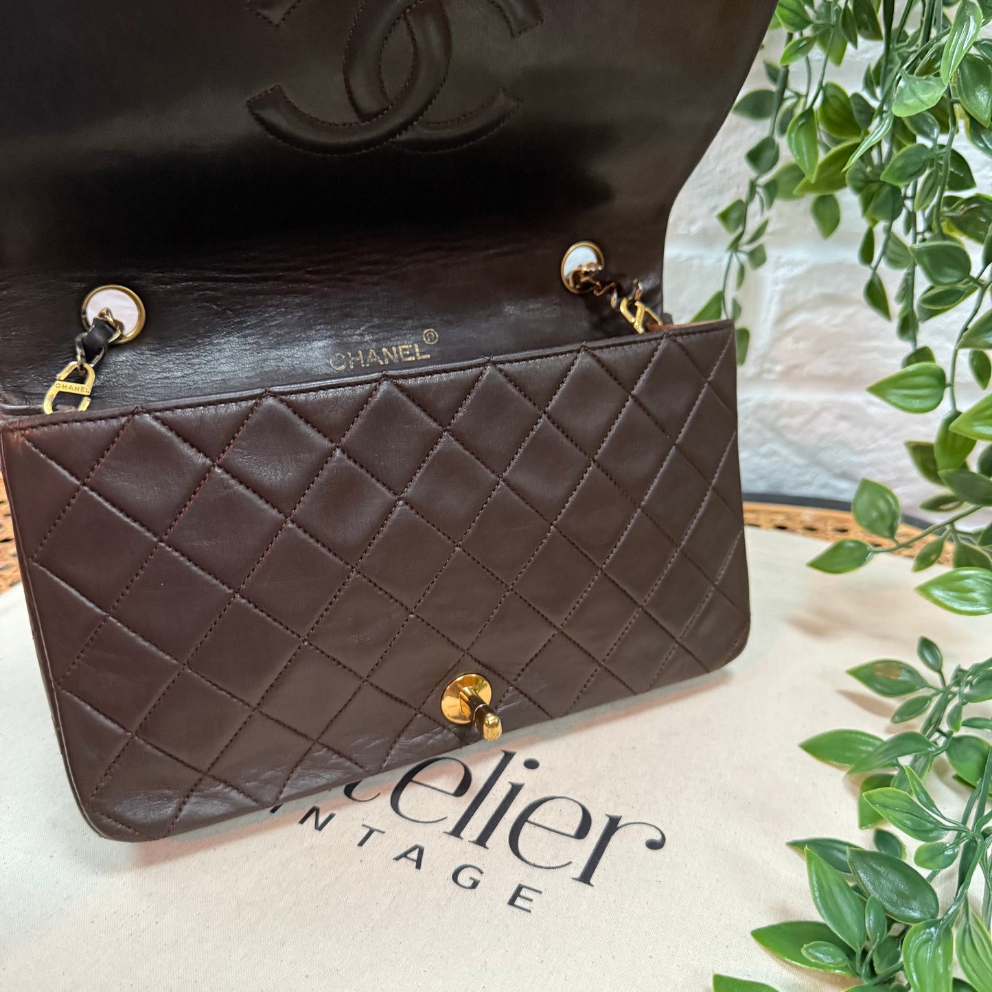 Chanel Rare 1989 Chocolate Brown Classic Medium Rectangle Full Flap