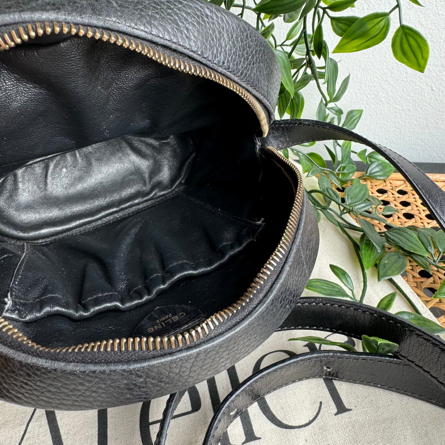 Celine 1990s pebbled leather saddle Bag