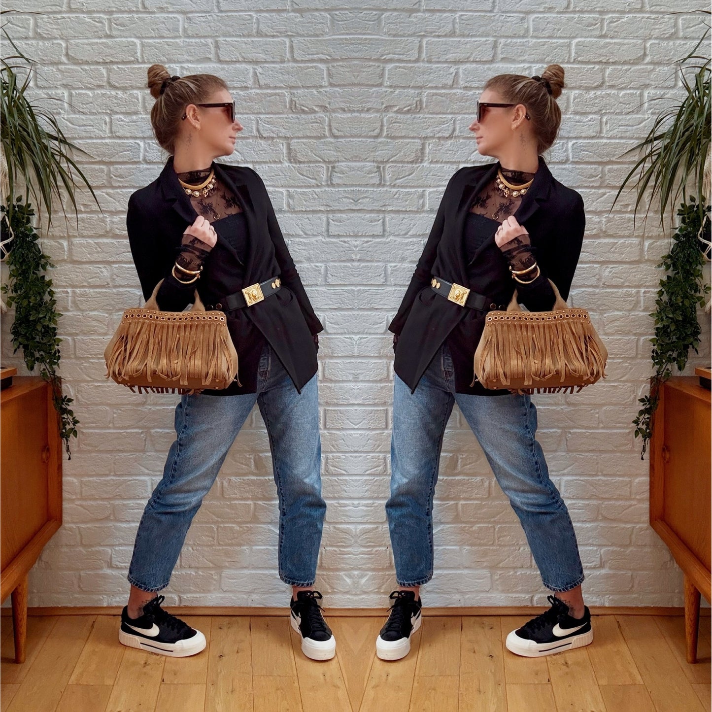 Prada Canapa Suede Tassel Tote