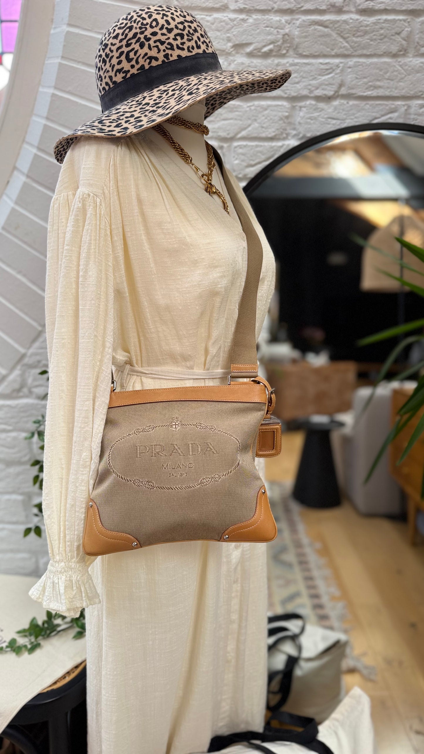 Prada Jacquard Cross Body Messenger