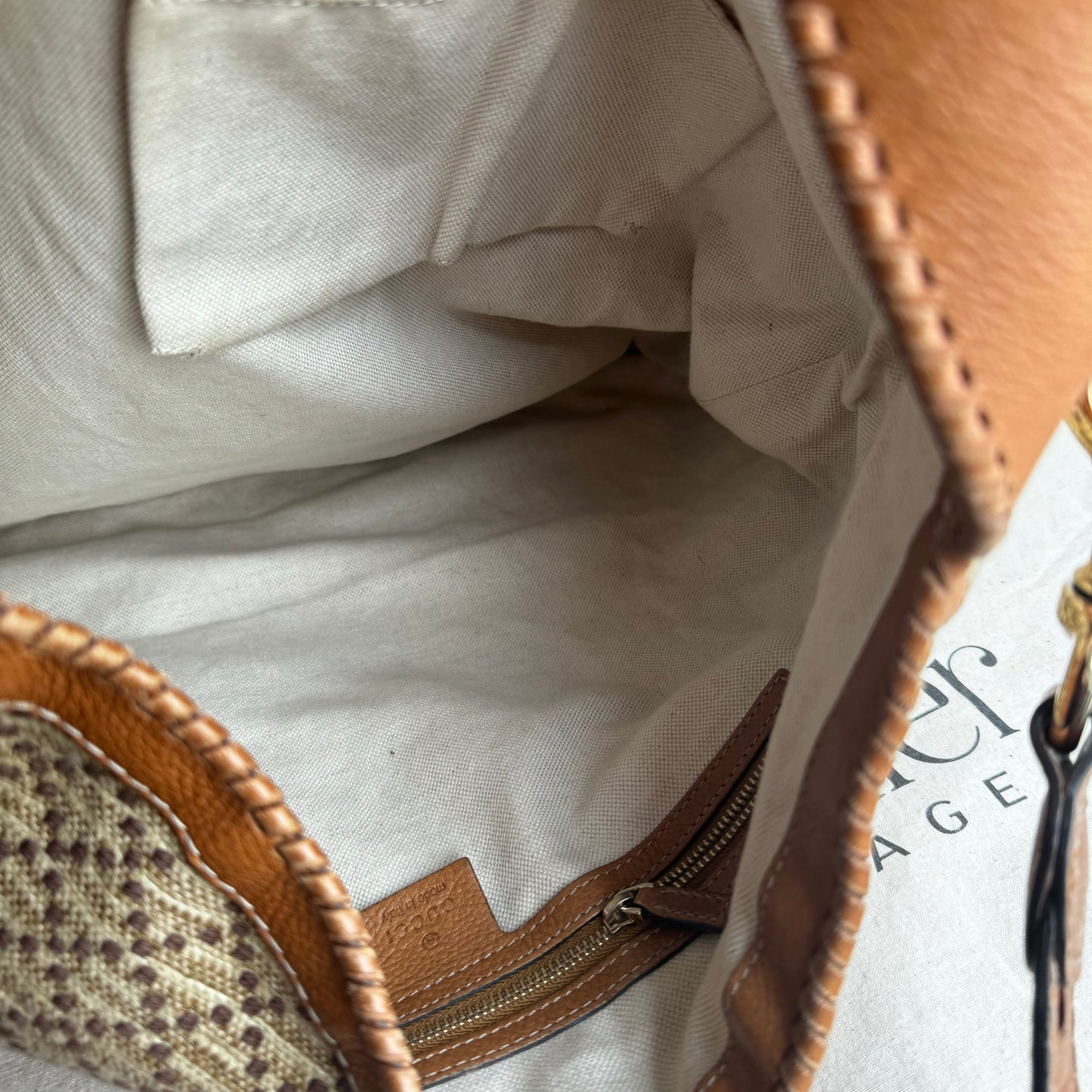 Gucci Jackie Bamboo Large Canvas Tote 2 Way