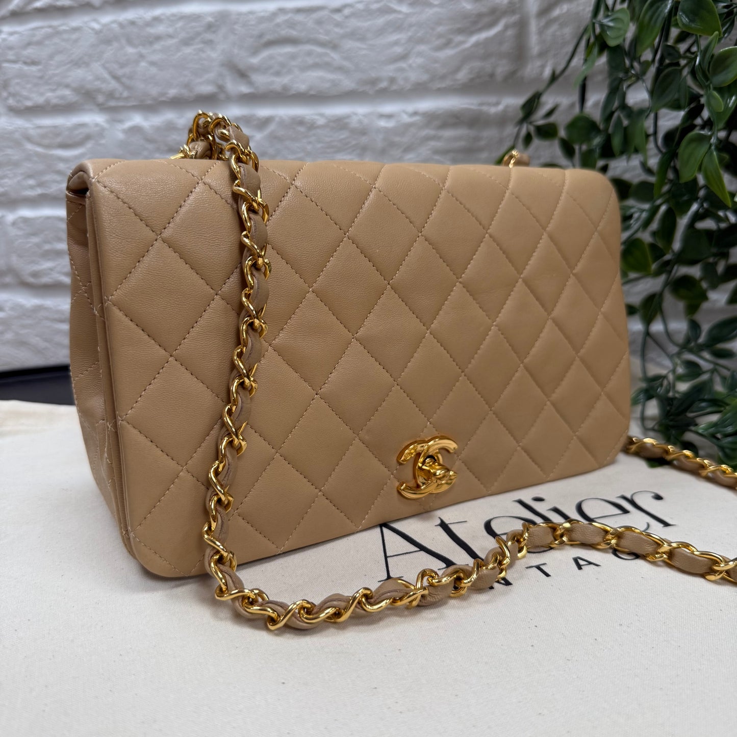 Chanel 1989 Rare Dark Beige Full Flap