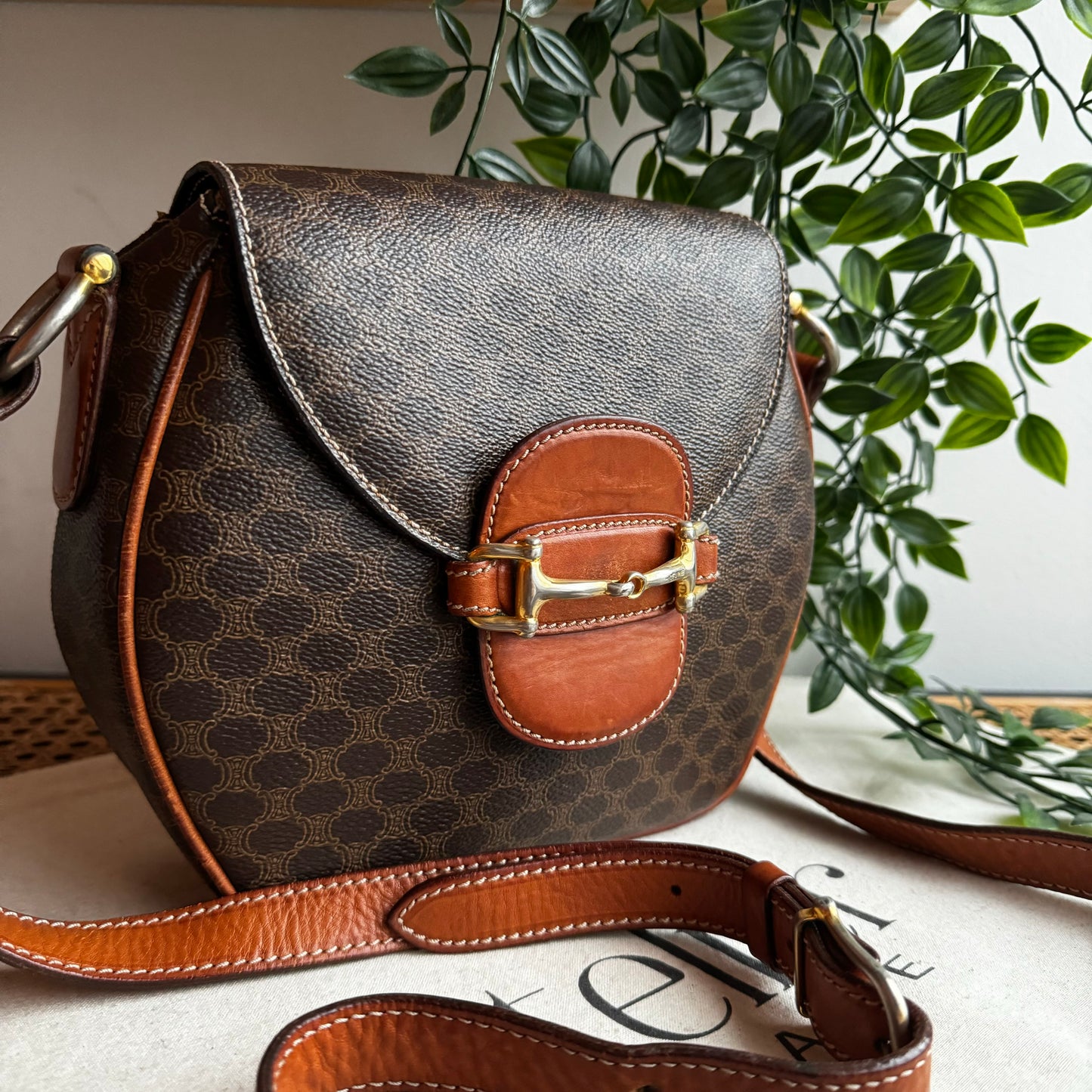 Celine Macadam Horse Bit Shoulder Bag