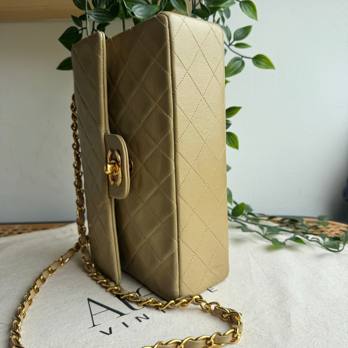 Chanel 1986 Beige Classic Double Flap Small
