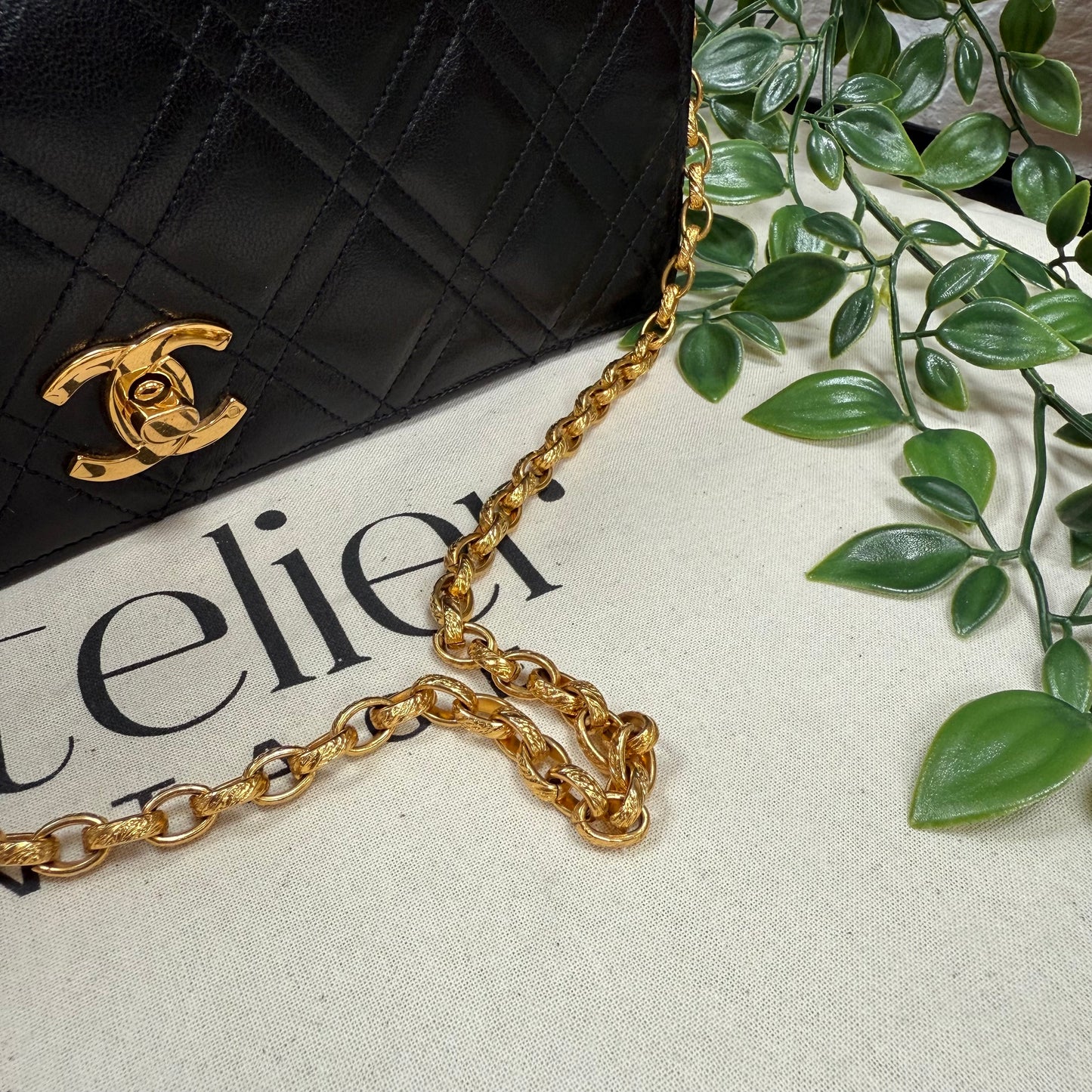 Chanel Rare 1986 Double Diamond Quilted Bijoux Chain Classic Rectangle