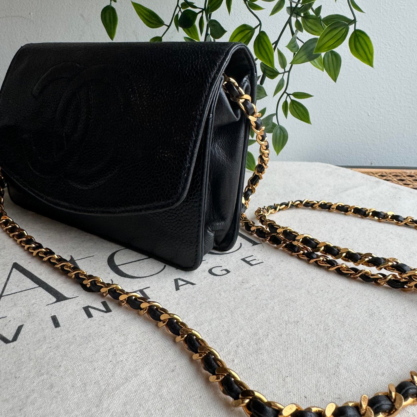 Chanel 1994 Caviar Leather Wallet on Chain WOC