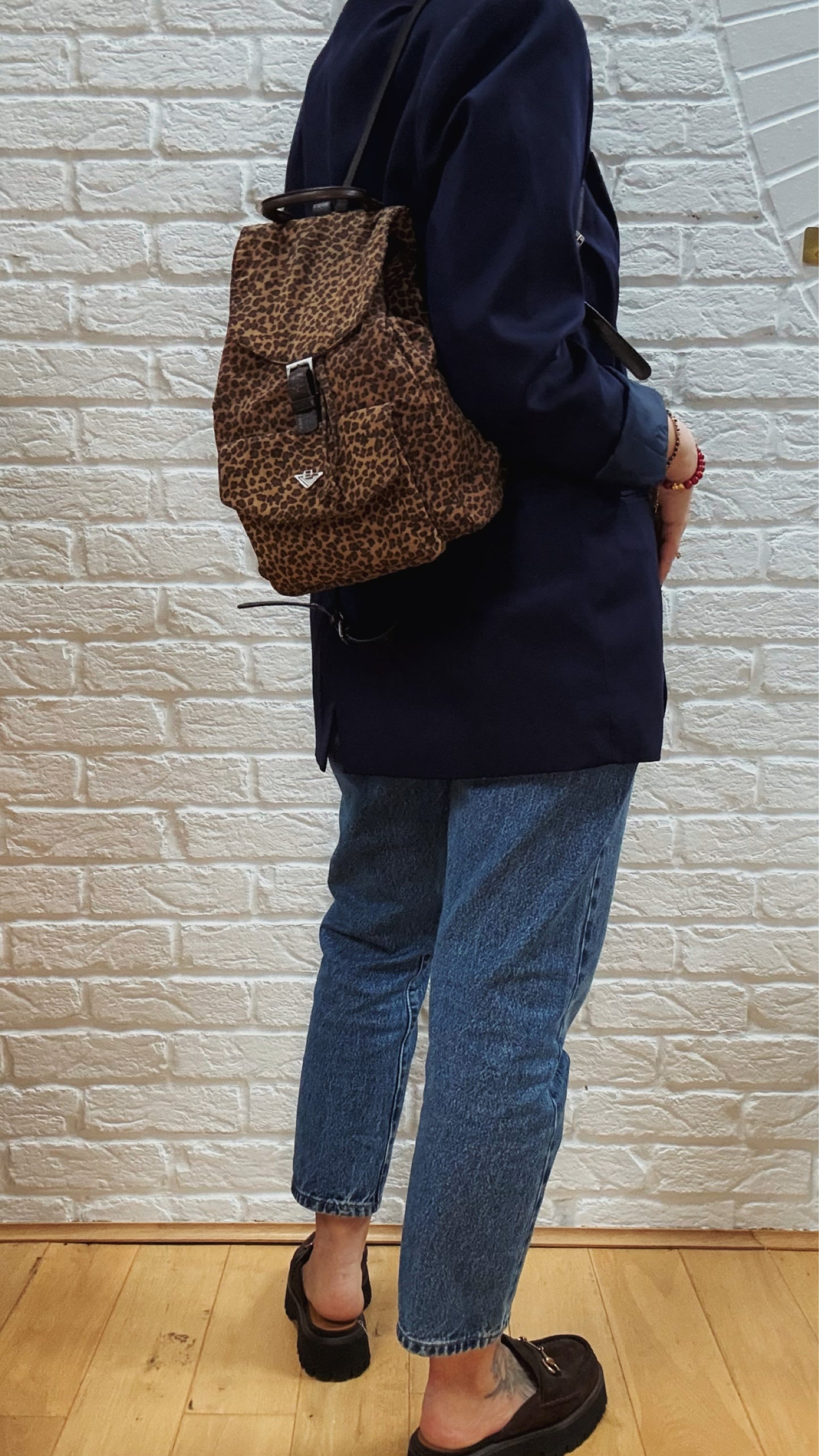 Bottega Veneta 1980s Leopard Print Back Pack