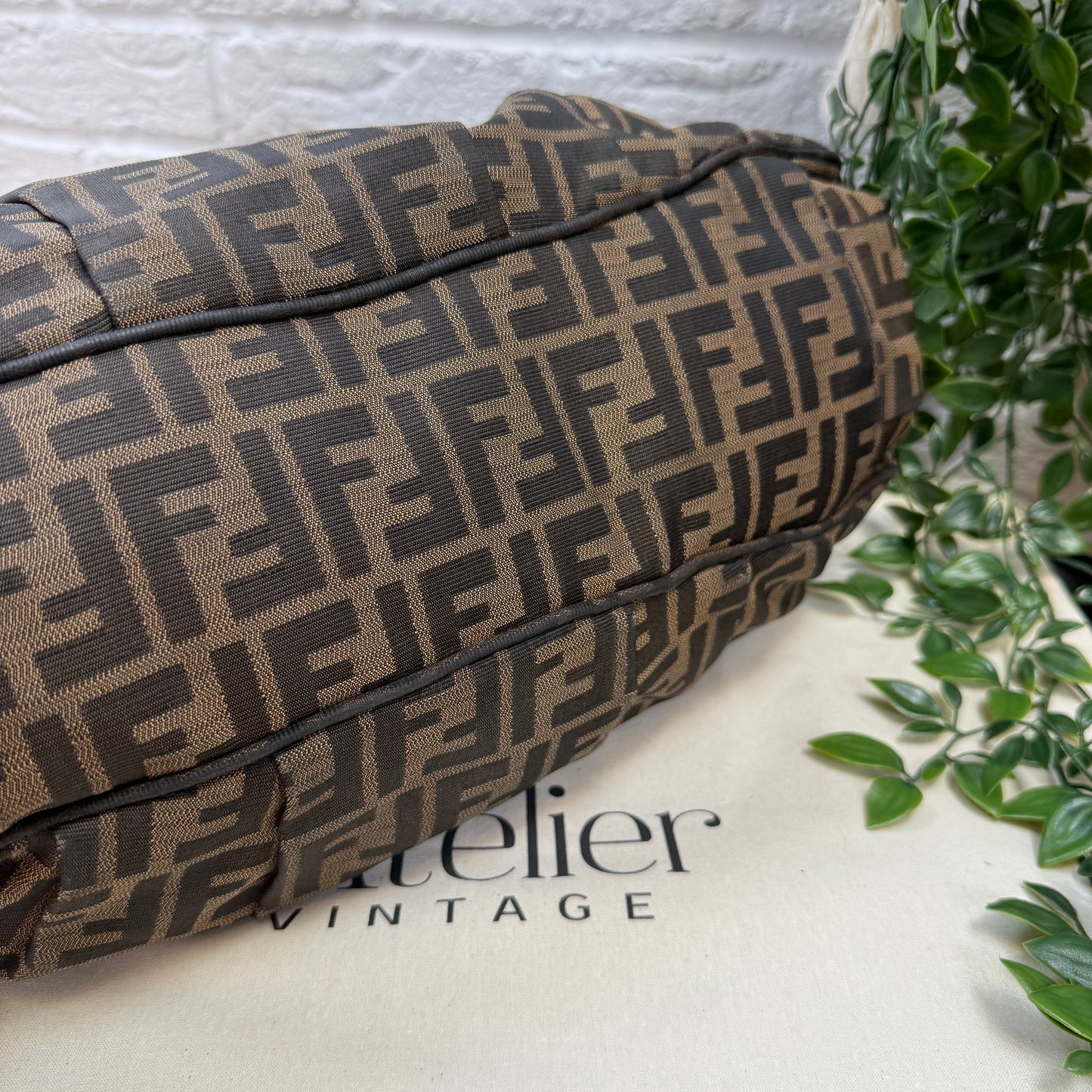 Fendi 1990s Mia Zucca Print Chain Strap Tote