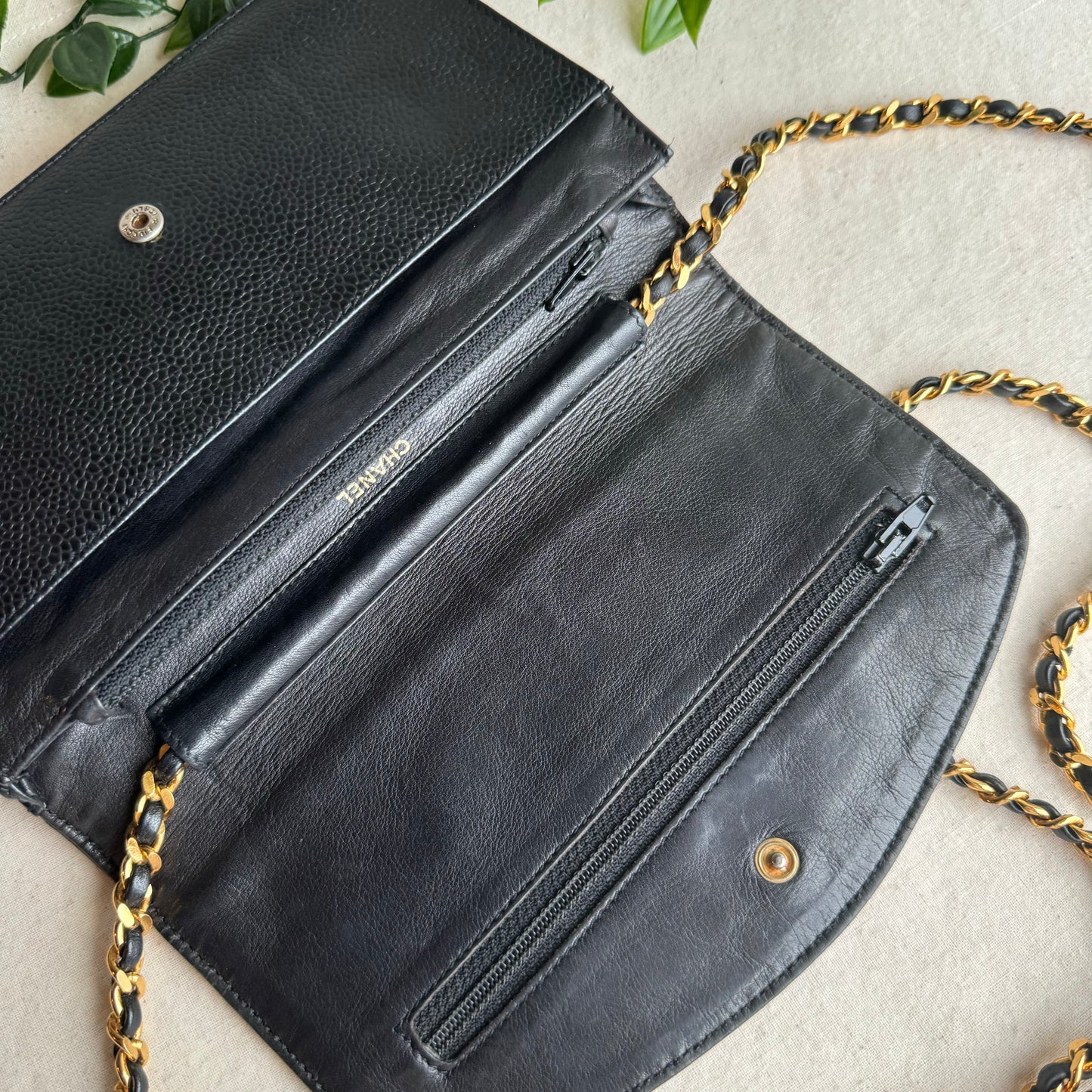 Chanel 1994 Caviar Leather Wallet on Chain WOC
