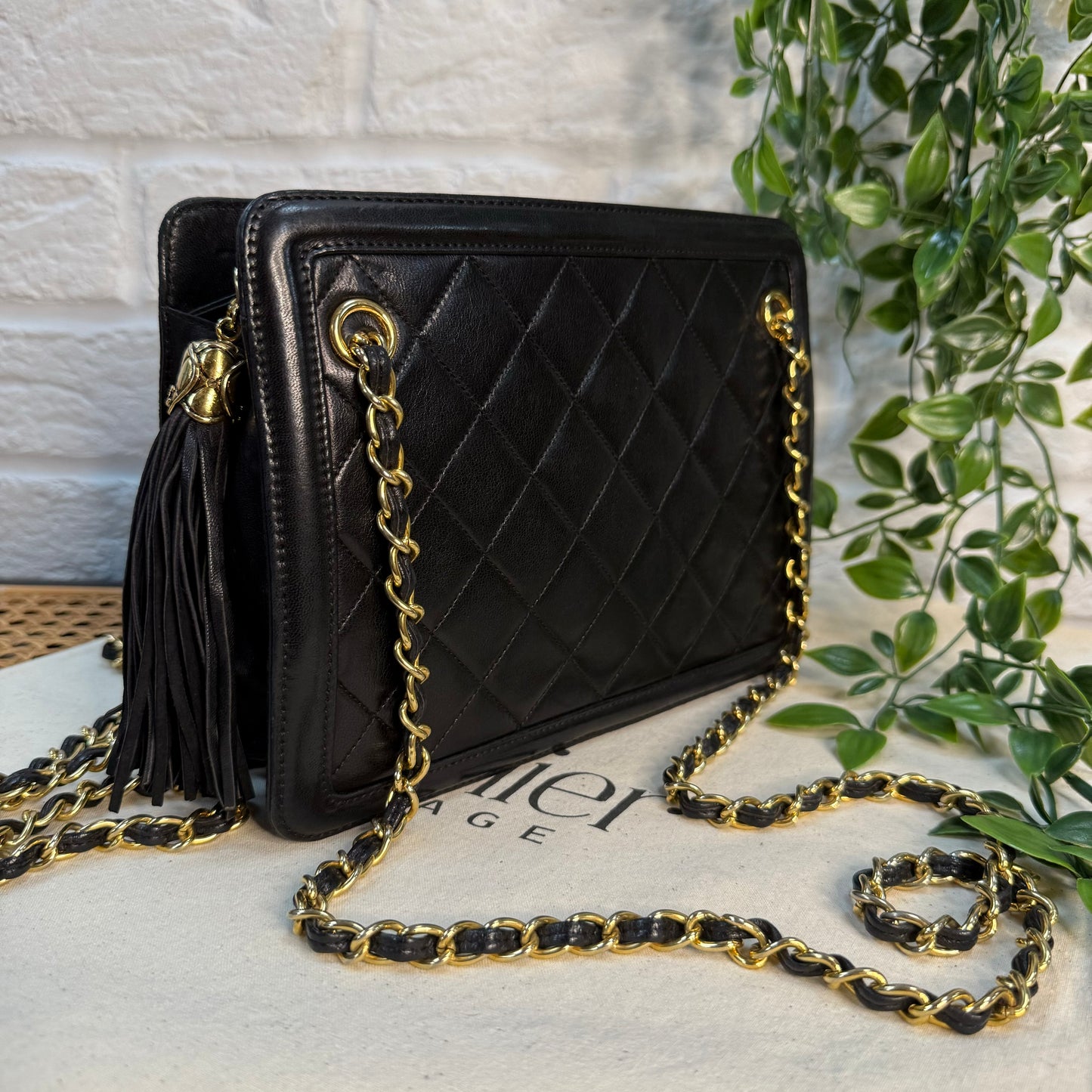 Chanel 1989 Lambskin Tassel Timeless Mini Tote