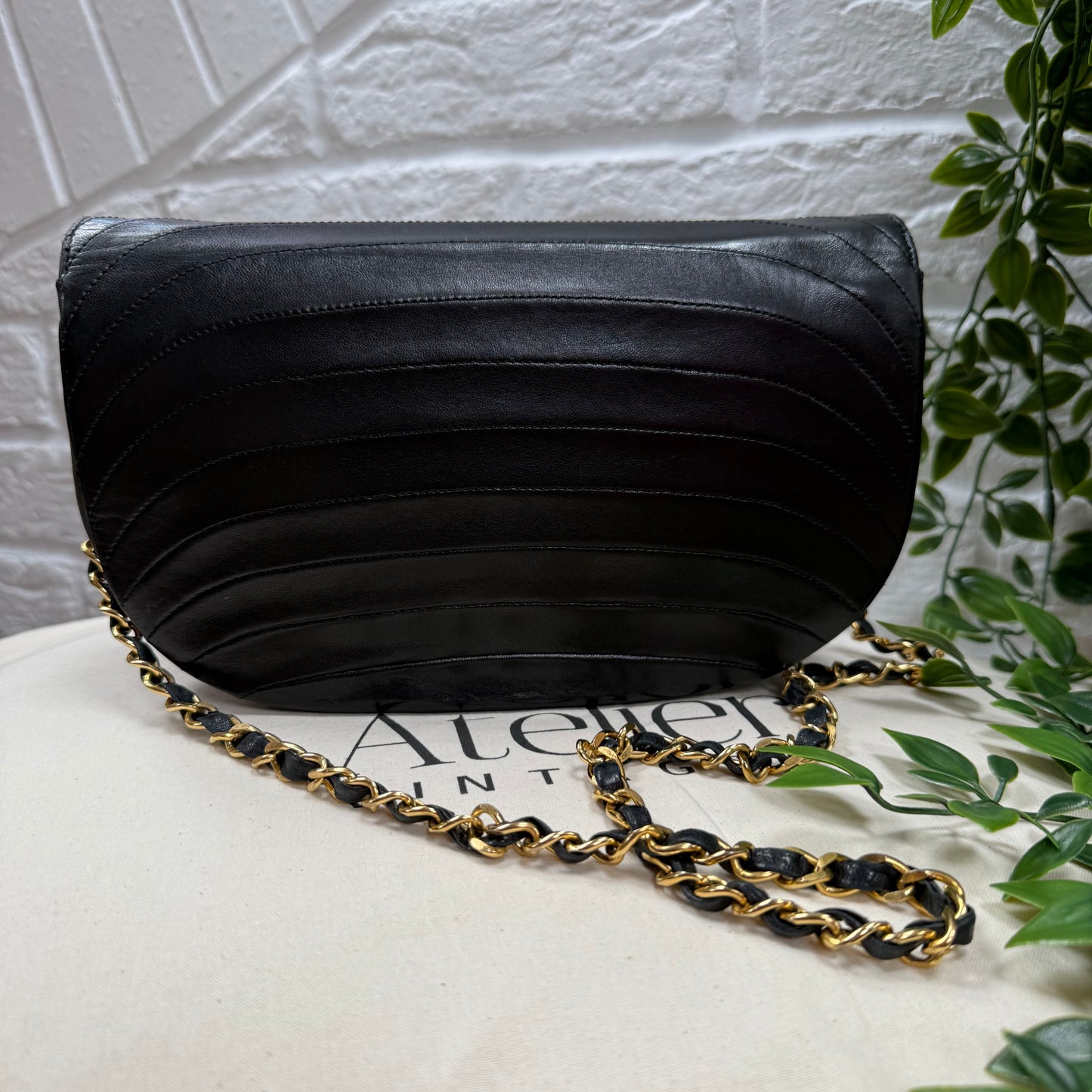 Chanel Early 1980s Quilted Half Moon CC Turnlock Single Flap