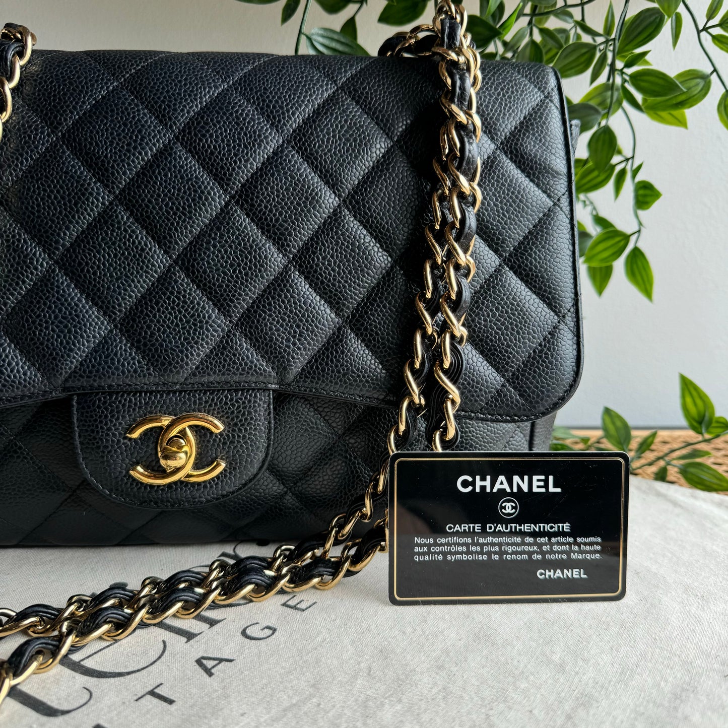 Chanel 2009 Caviar Leather Classic Single Flap Jumbo