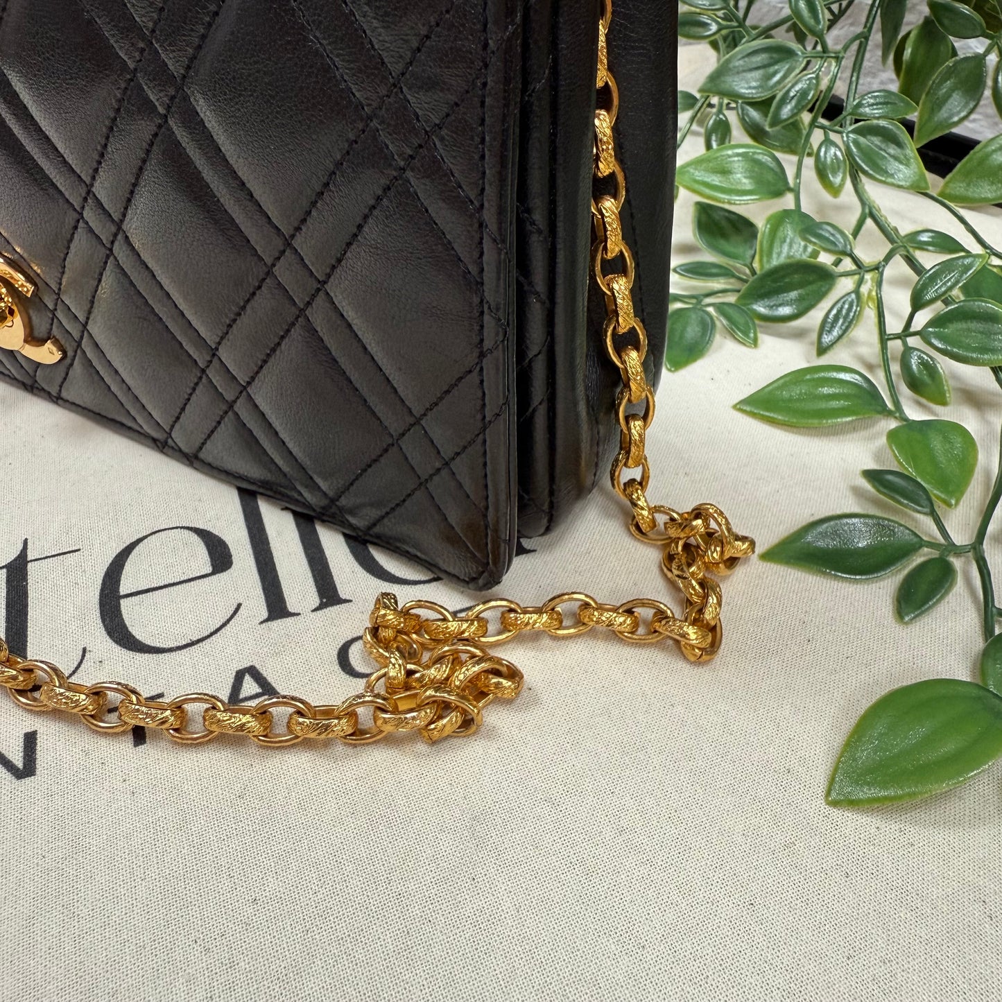 Chanel Rare 1986 Double Diamond Quilted Bijoux Chain Classic Rectangle