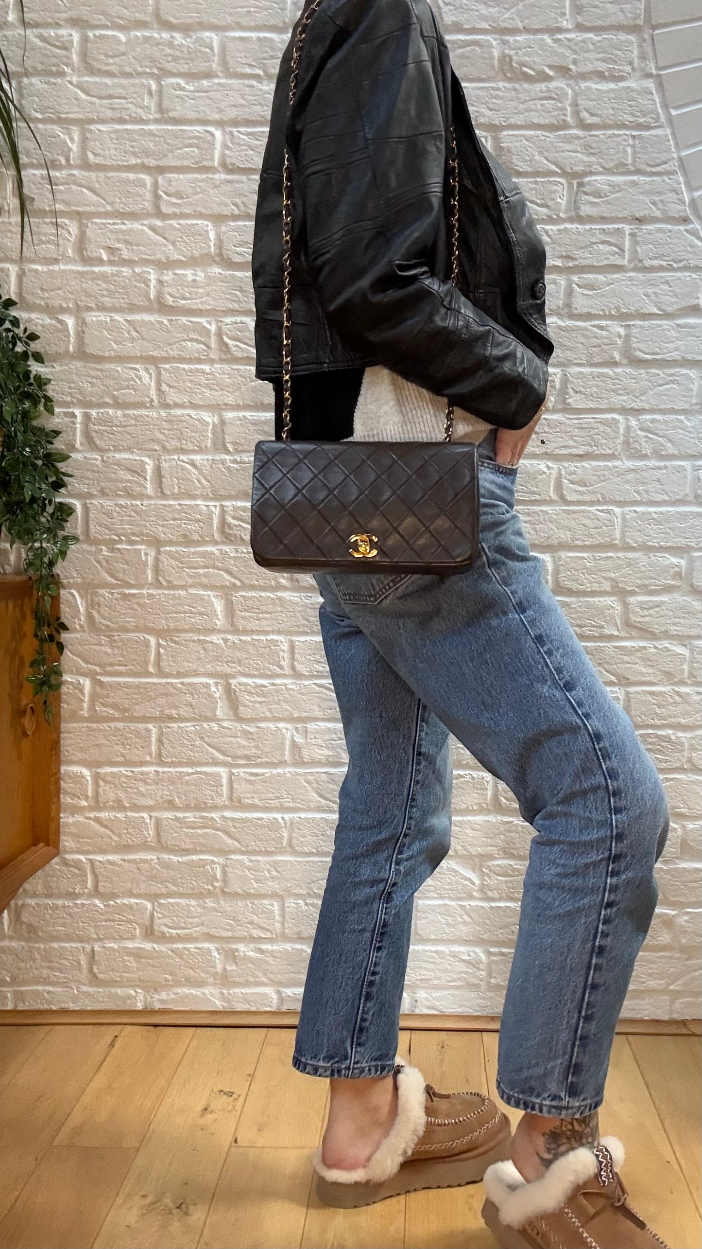 Chanel Rare 1989 Chocolate Brown Classic Medium Rectangle Full Flap