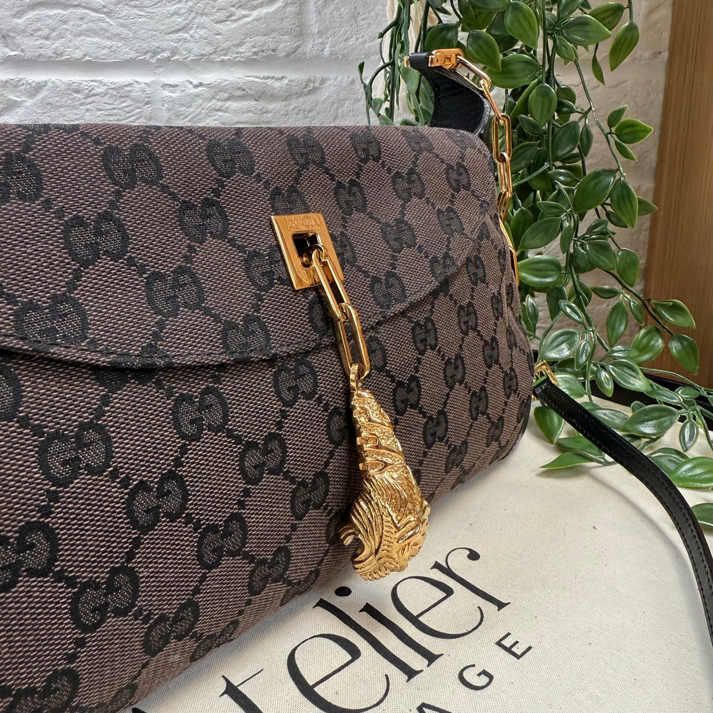 Gucci Rare 1990s Gucci X Tom Ford Tigers Head Cross Body