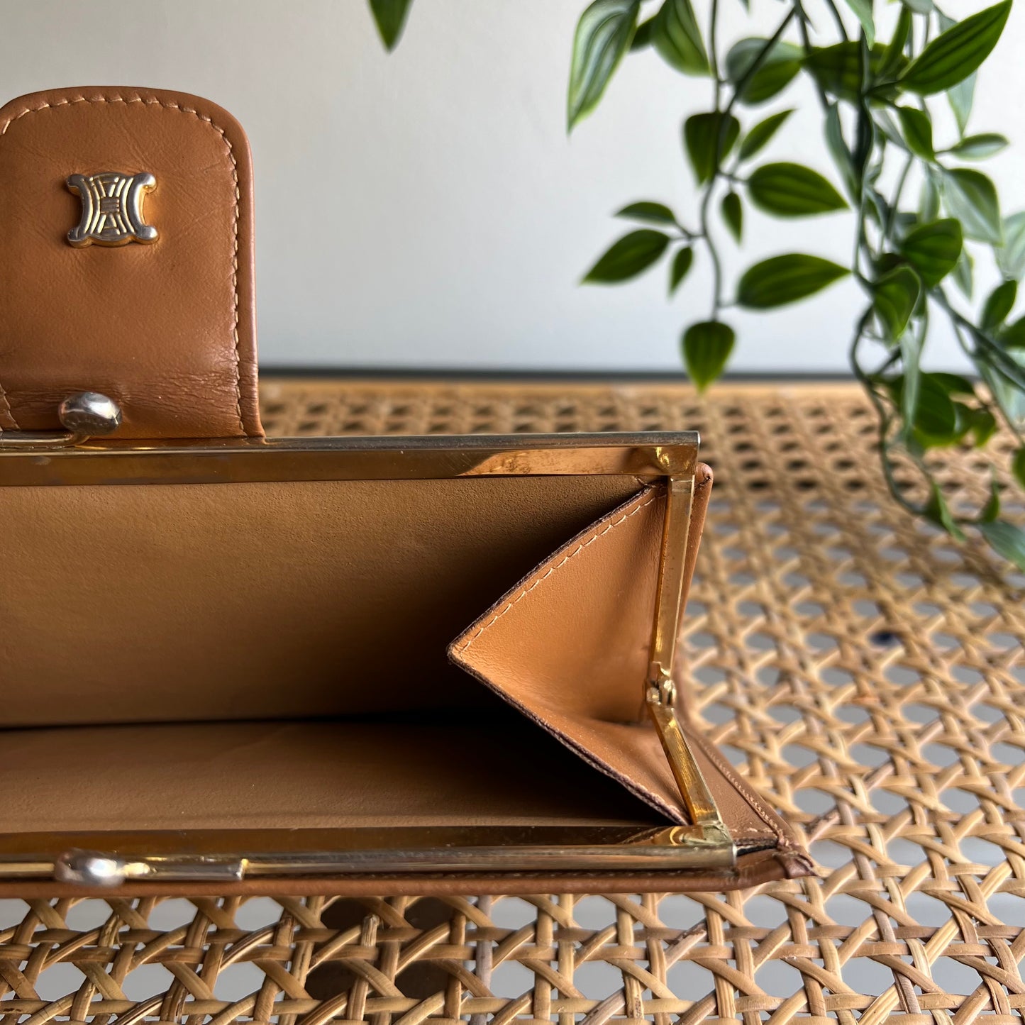 Celine Macadam Print Kiss Lock Purse