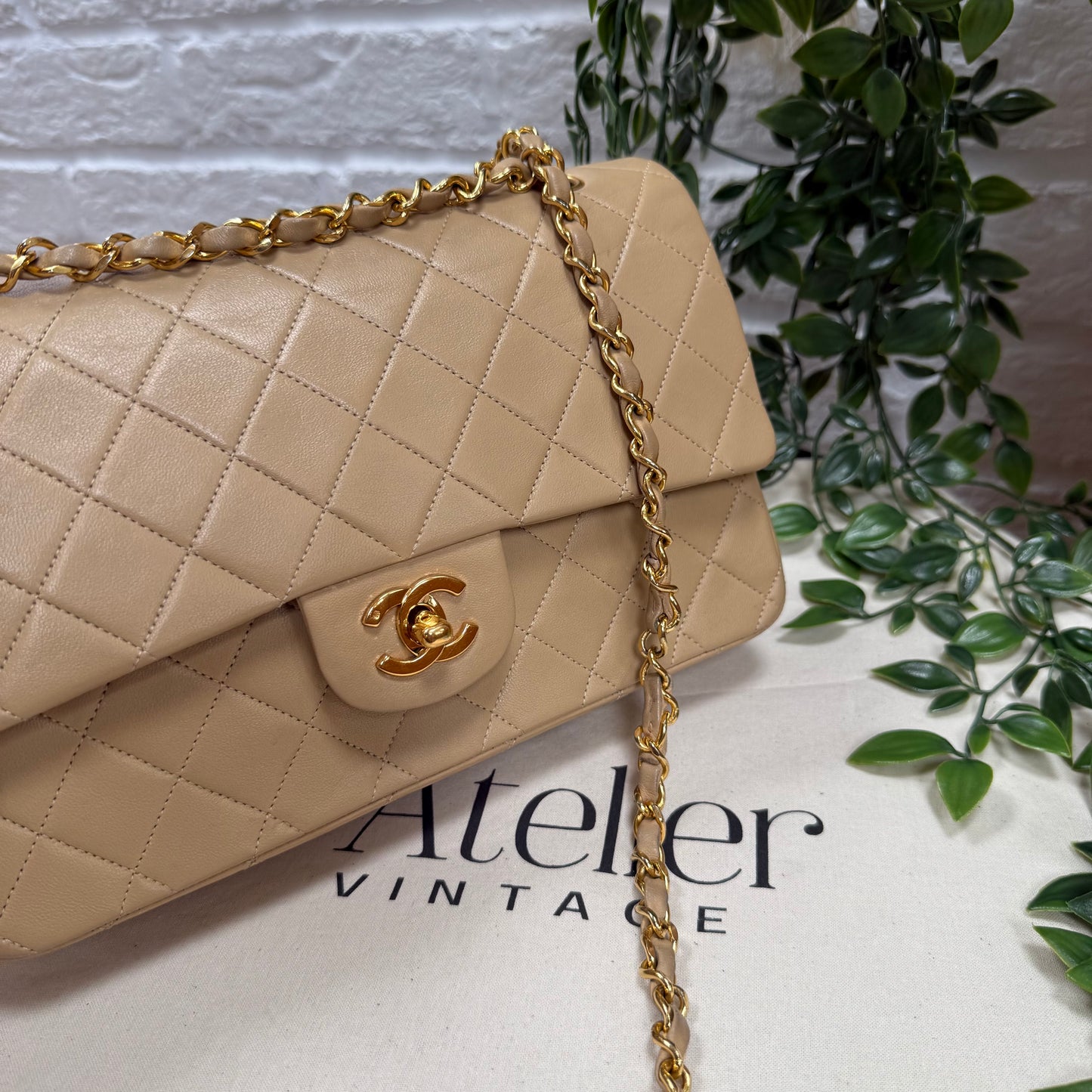 Chanel Rare 1989 Dark Beige Classic Double Flap Medium