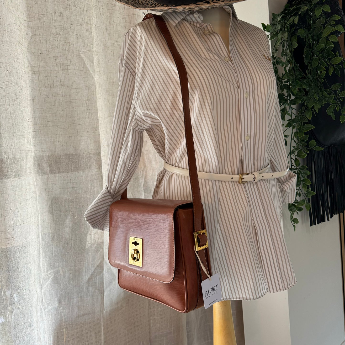 Celine 1990s Multi Clasp Shoulder Bag