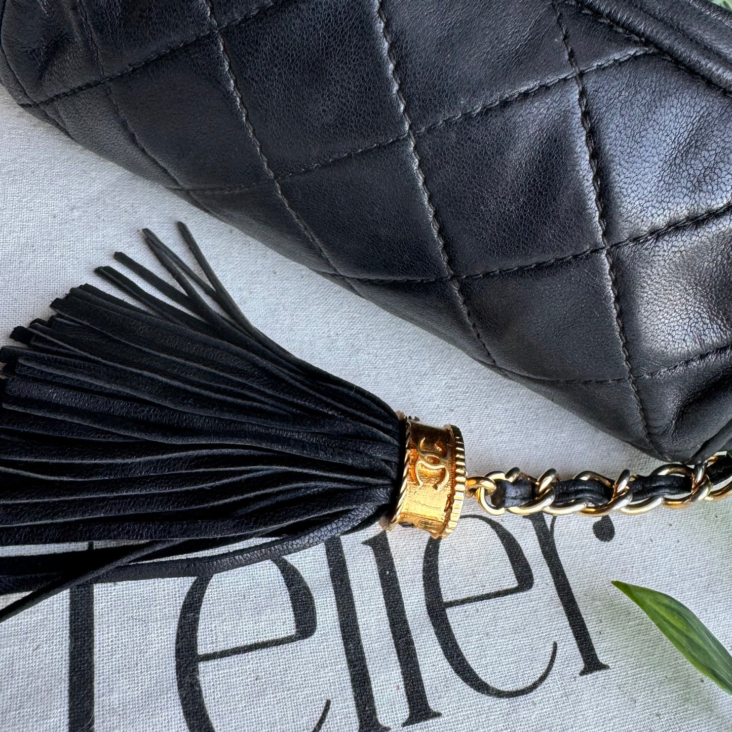 Chanel early 1990s Lambskin Tassel Pouch/Clutch