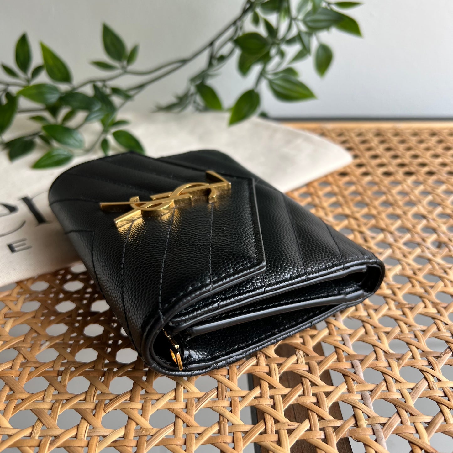Saint Laurent Metalassé Trifold Wallet