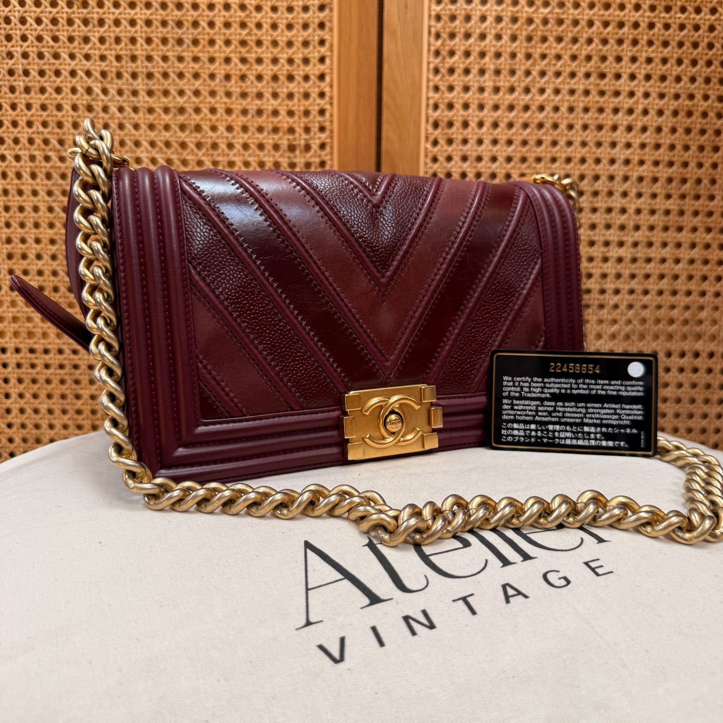 Chanel Rare 2016 Bordeaux Le Boy in Caviar mix