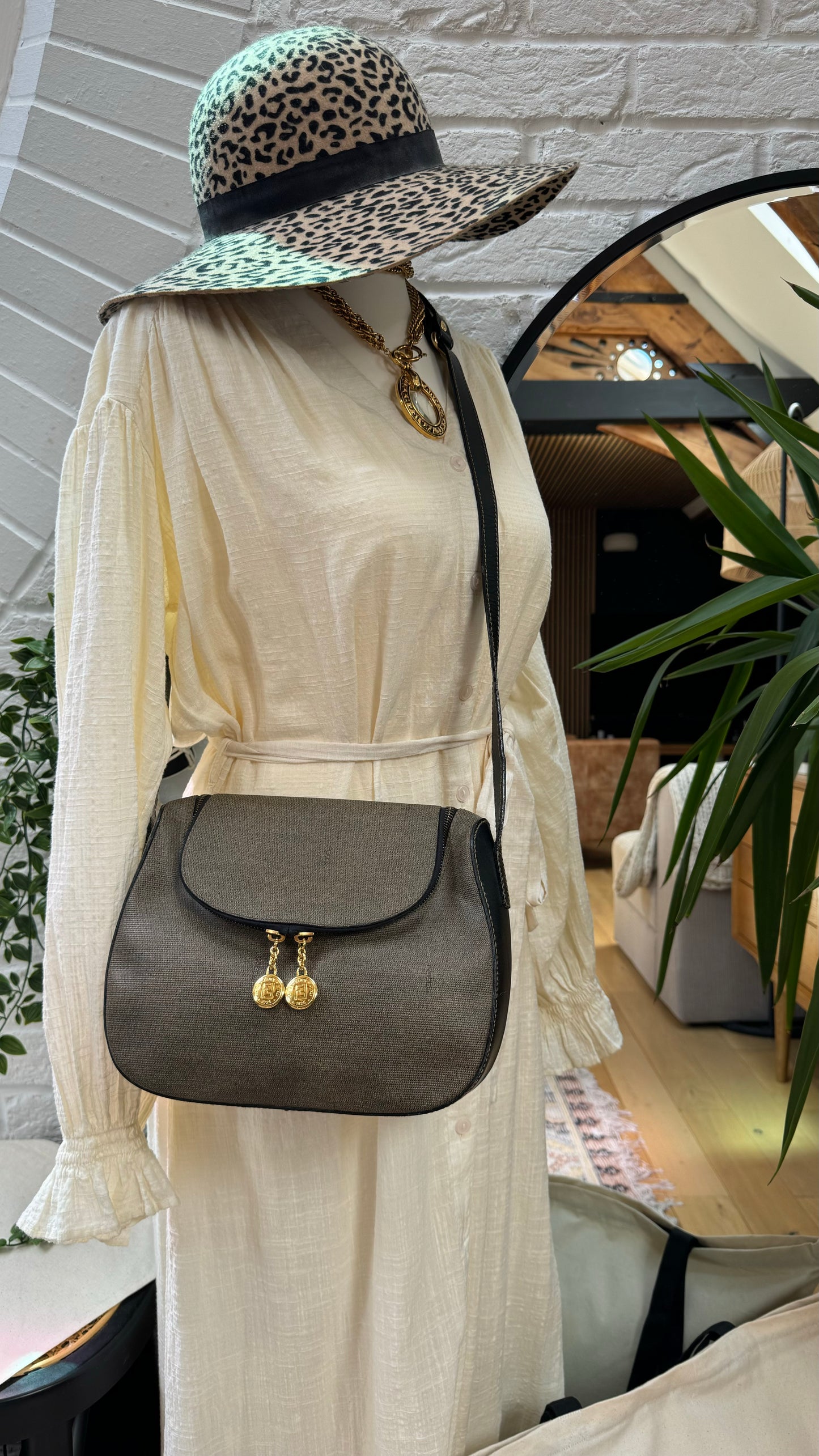 Fendi Vintage Double Charm Zip Cross Body Bag