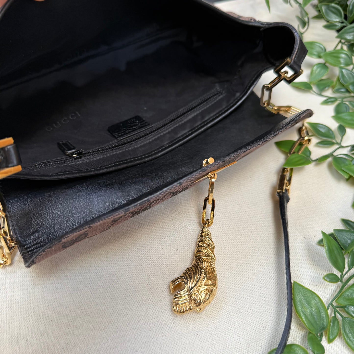 Gucci Rare 1990s Gucci X Tom Ford Tigers Head Cross Body