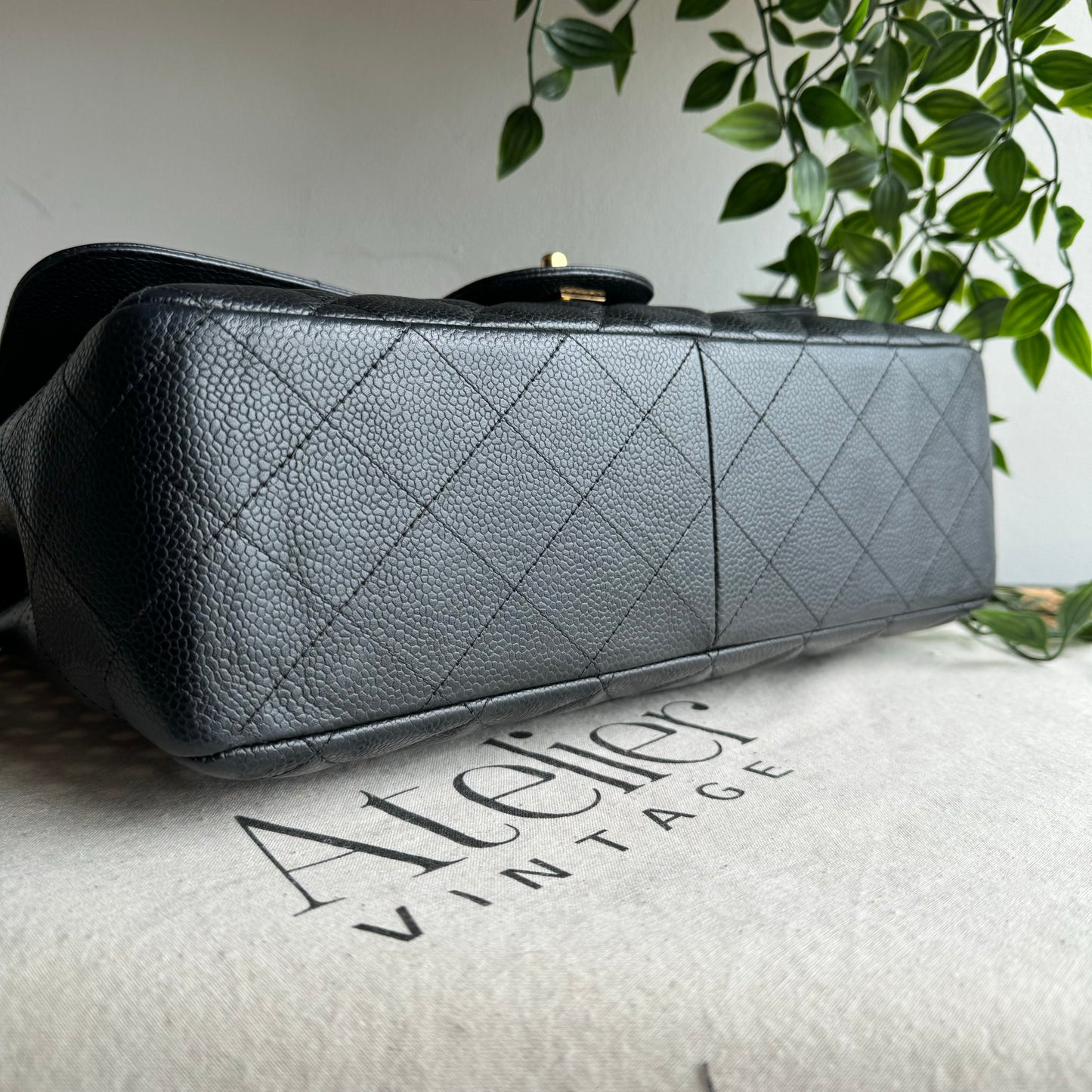 Chanel 2009 Caviar Leather Classic Single Flap Jumbo