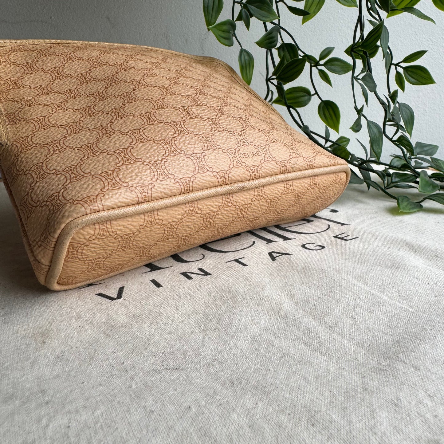Celine Macadam Beige Pouch / Cosmetic Case