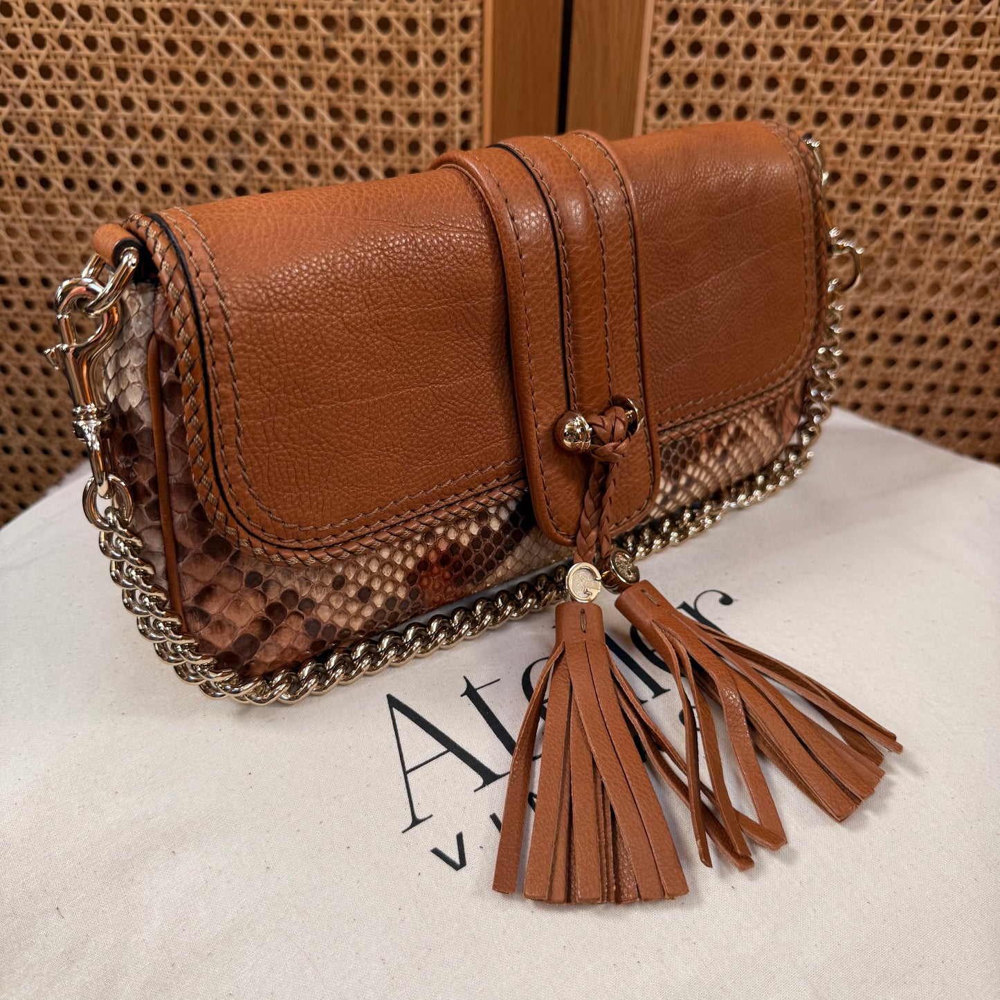 Gucci 2000s Marrakech Python Two Way Chain Bag