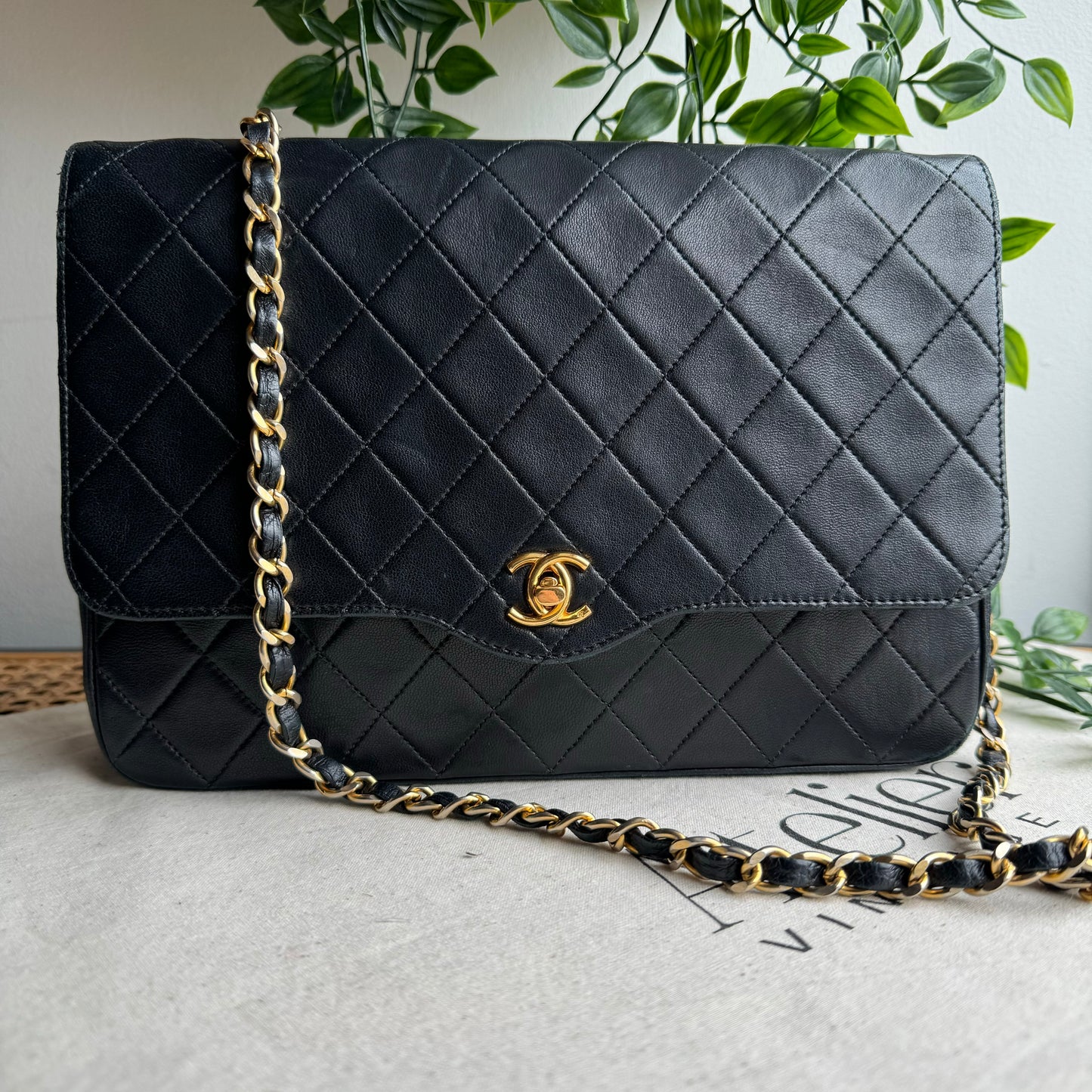 Chanel 1980s CC Turnlock Single Flap