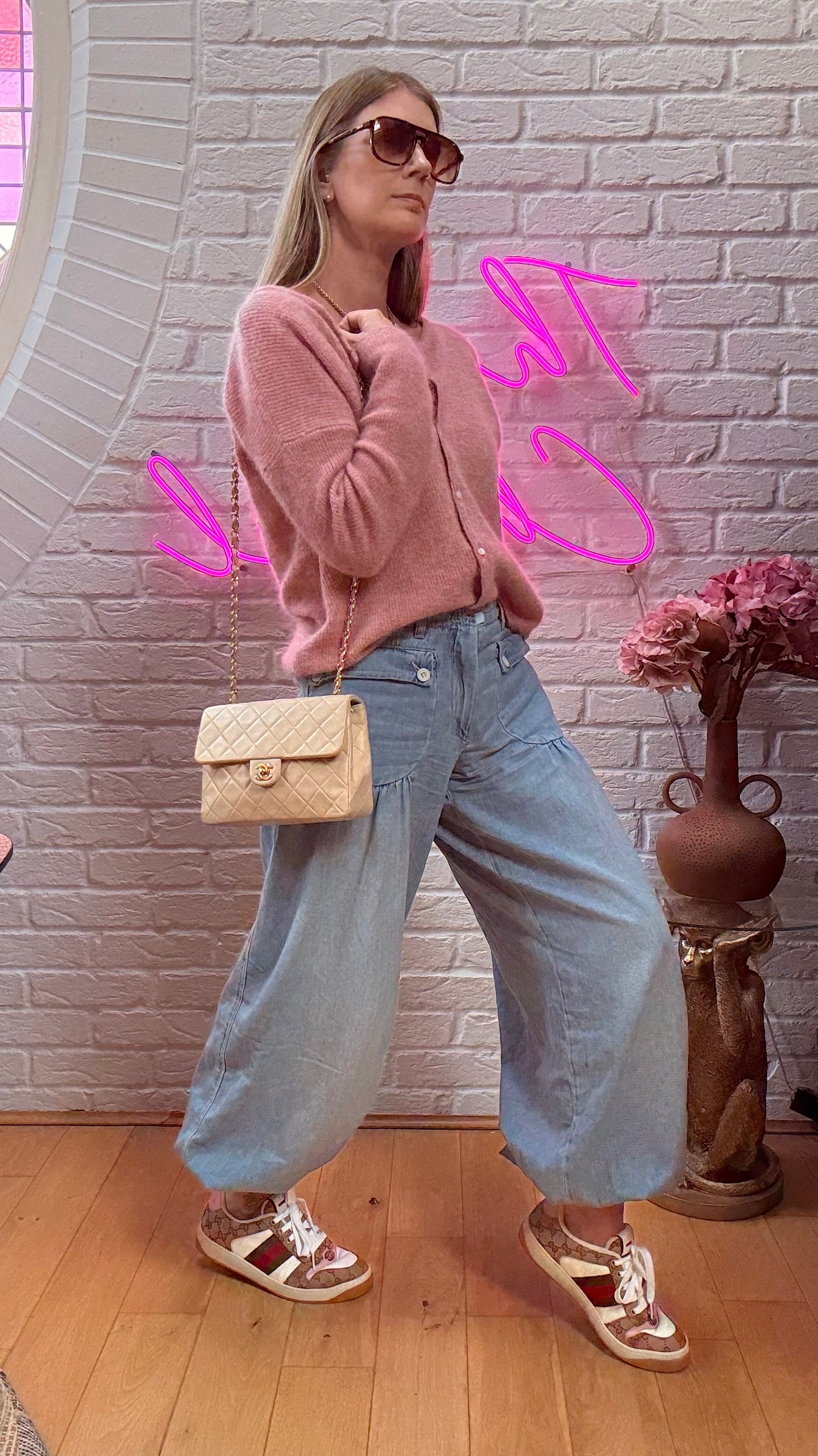 Chanel 1991 Beige Classic Medium Square Single Flap