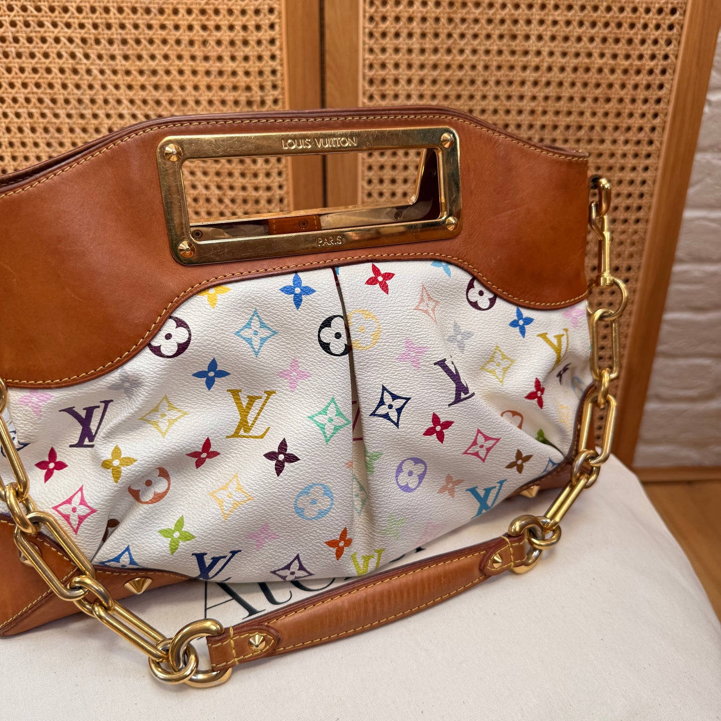 Louis Vuitton 2003 Murakami White Multi Color Judy MM