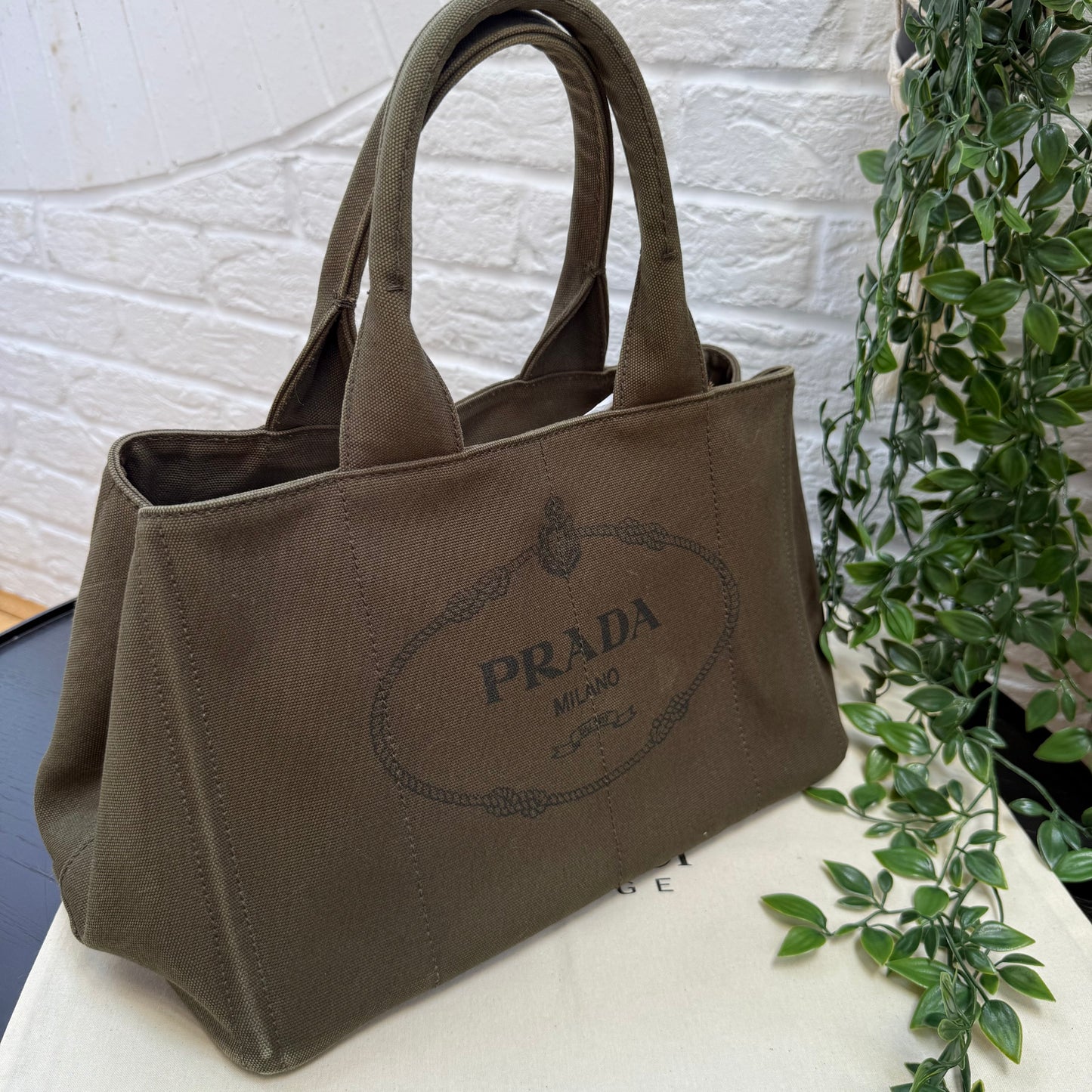 Prada 1990s Prada Canapa Canvas Tote